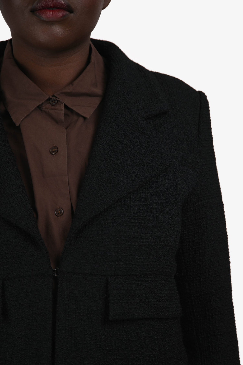 Pre-Loved Chanel™ 2017 Runway Cuba Collection Black Boucle 4-Pocket Jacket Size 40