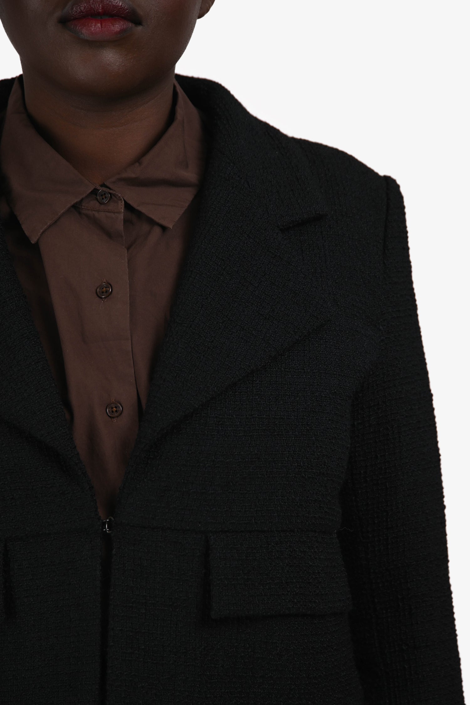 Pre-Loved Chanel™ 2017 Runway Cuba Collection Black Boucle 4-Pocket Jacket Size 40