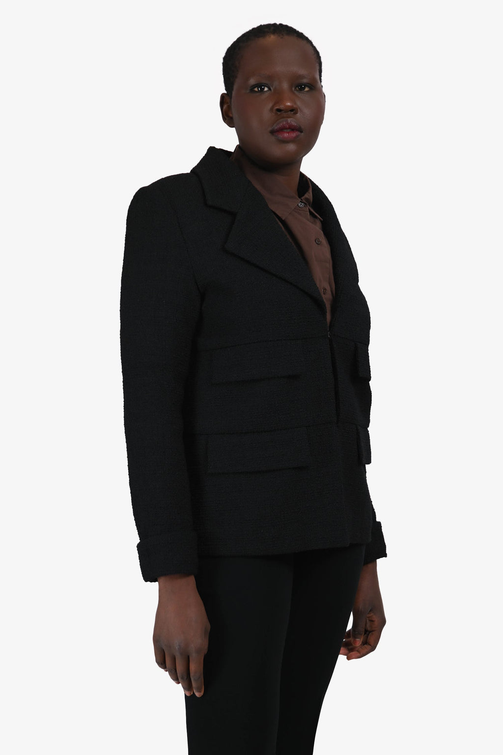 Pre-Loved Chanel™ 2017 Runway Cuba Collection Black Boucle 4-Pocket Jacket Size 40