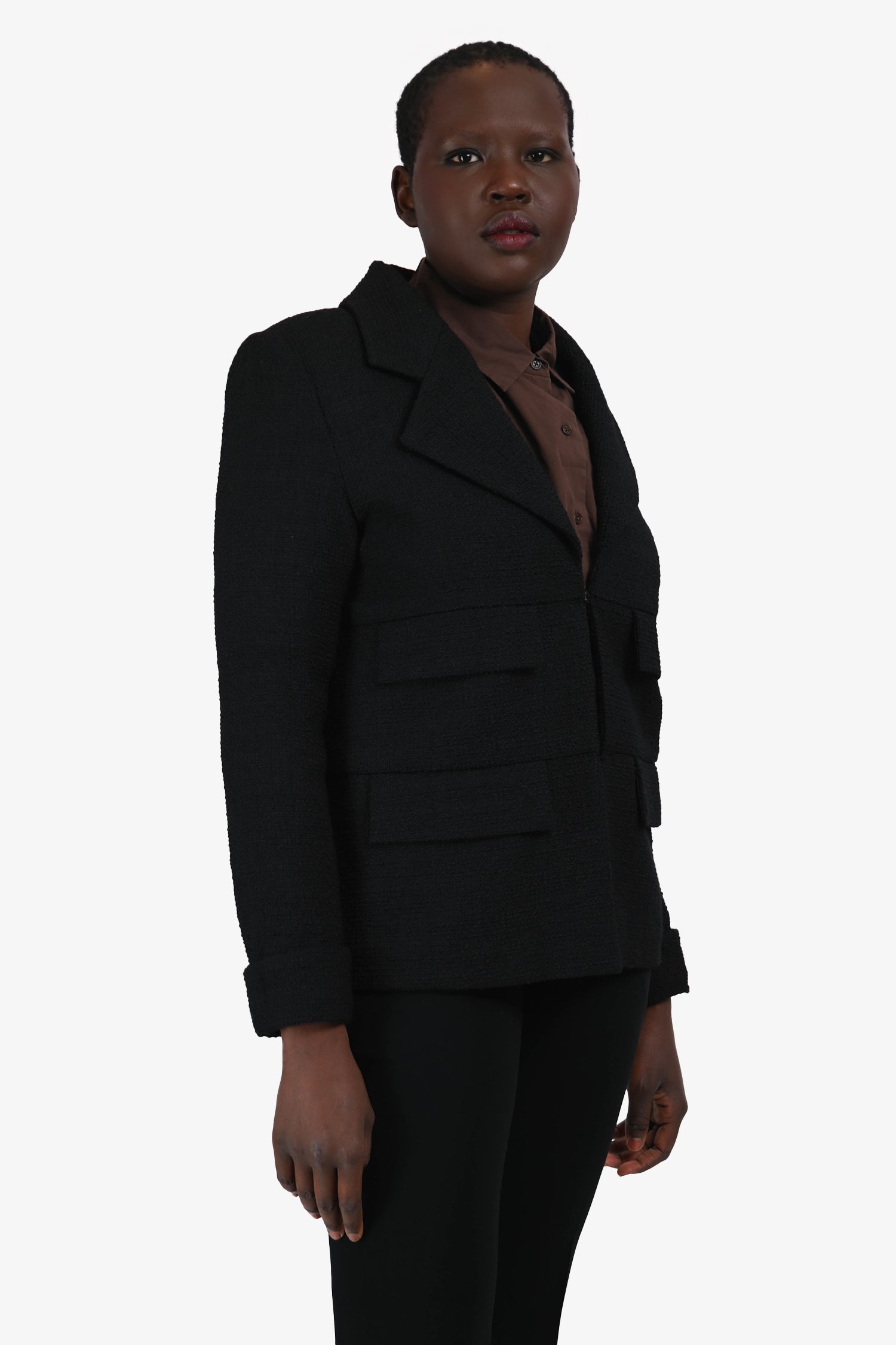 Pre-Loved Chanel™ 2017 Runway Cuba Collection Black Boucle 4-Pocket Jacket Size 40