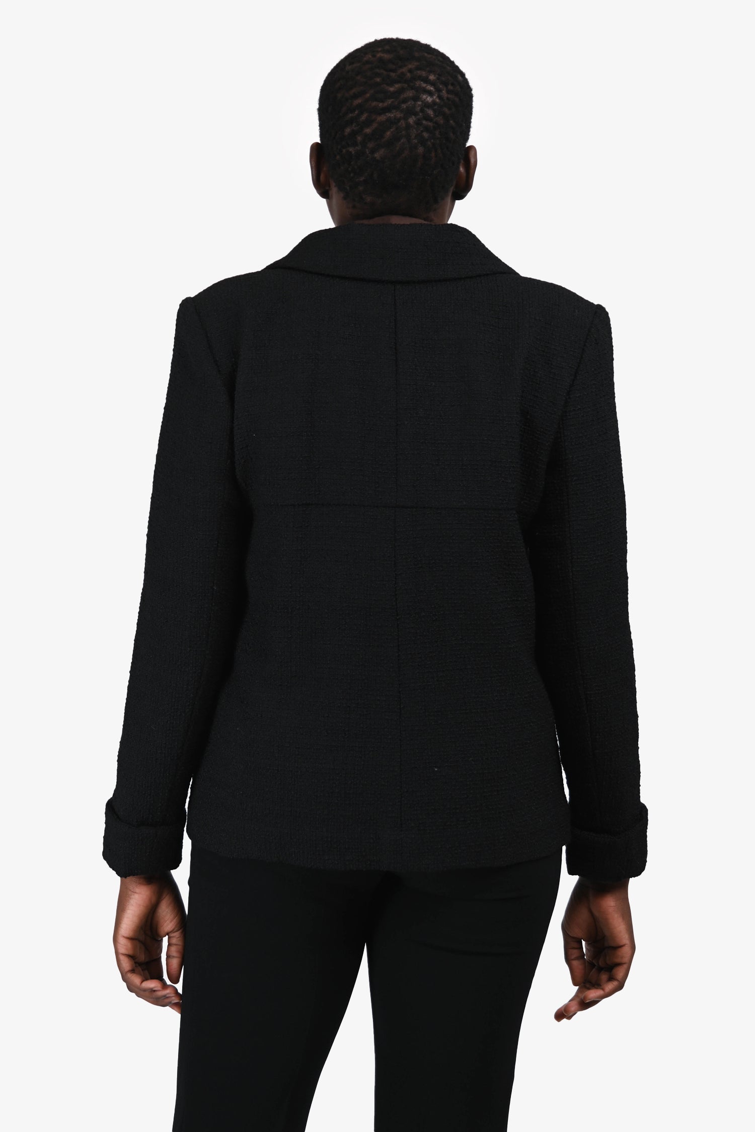 Pre-Loved Chanel™ 2017 Runway Cuba Collection Black Boucle 4-Pocket Jacket Size 40