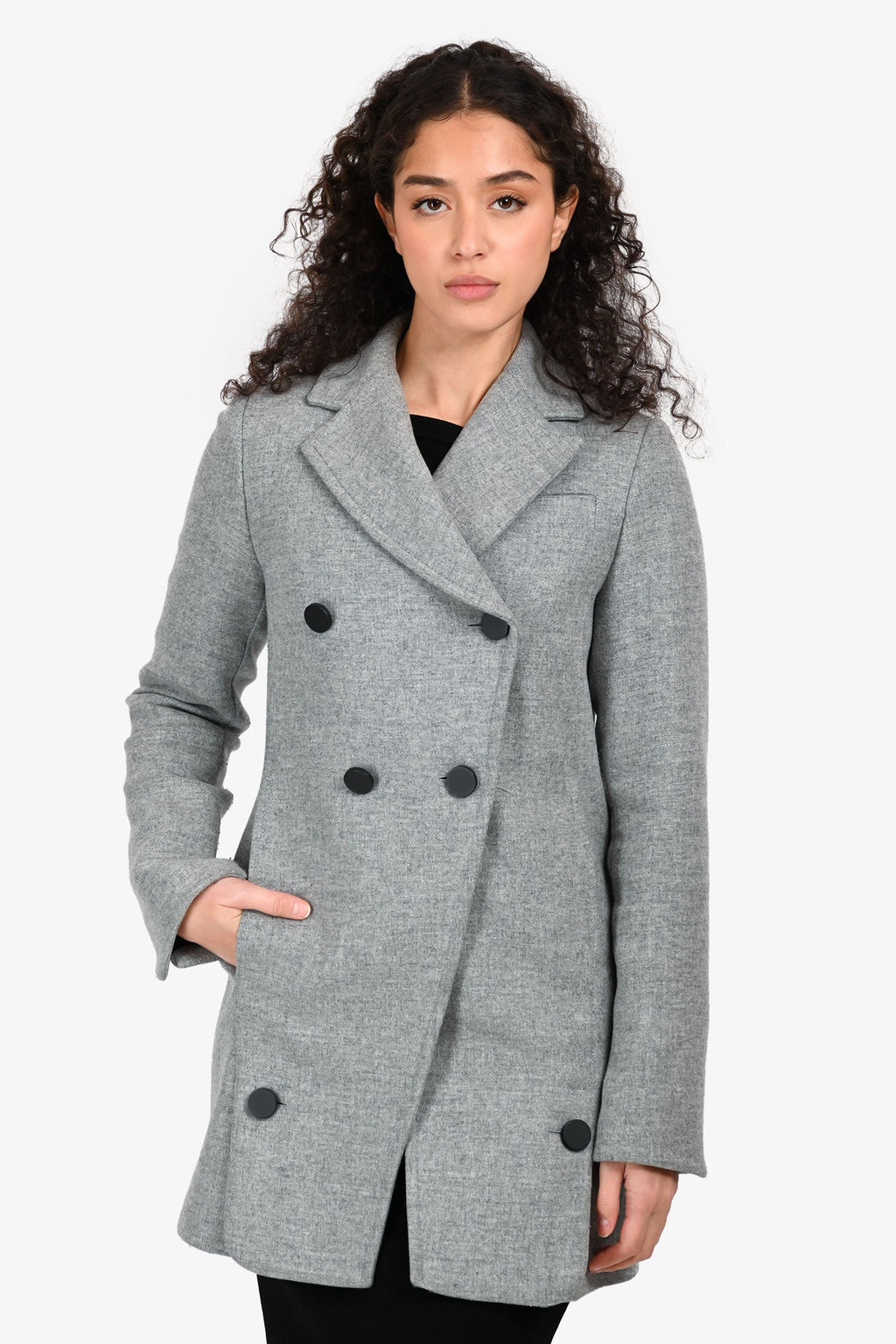 Proenza Schouler Grey Wool Asymmetric Midi Coat Size 2
