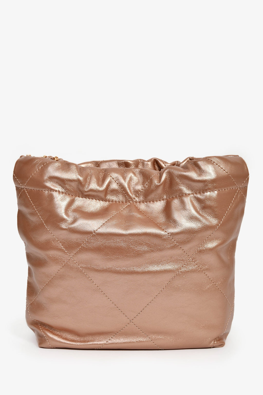 Pre-Loved Chanel™ 2021+ Rose Metallic Quilted Calfskin Mini Chanel 22 Hobo Bag