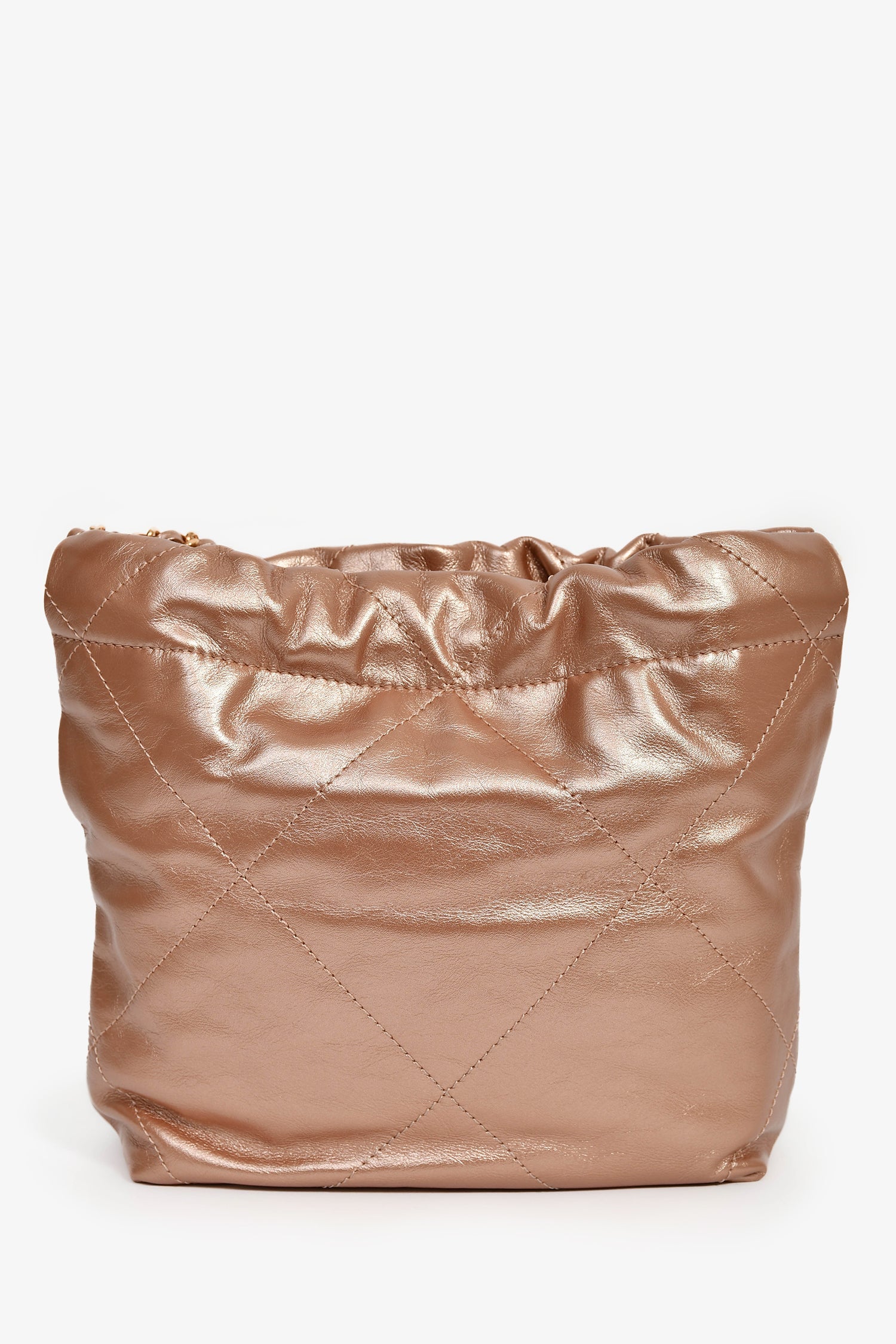 Pre-Loved Chanel™ 2021+ Rose Metallic Quilted Calfskin Mini Chanel 22 Hobo Bag