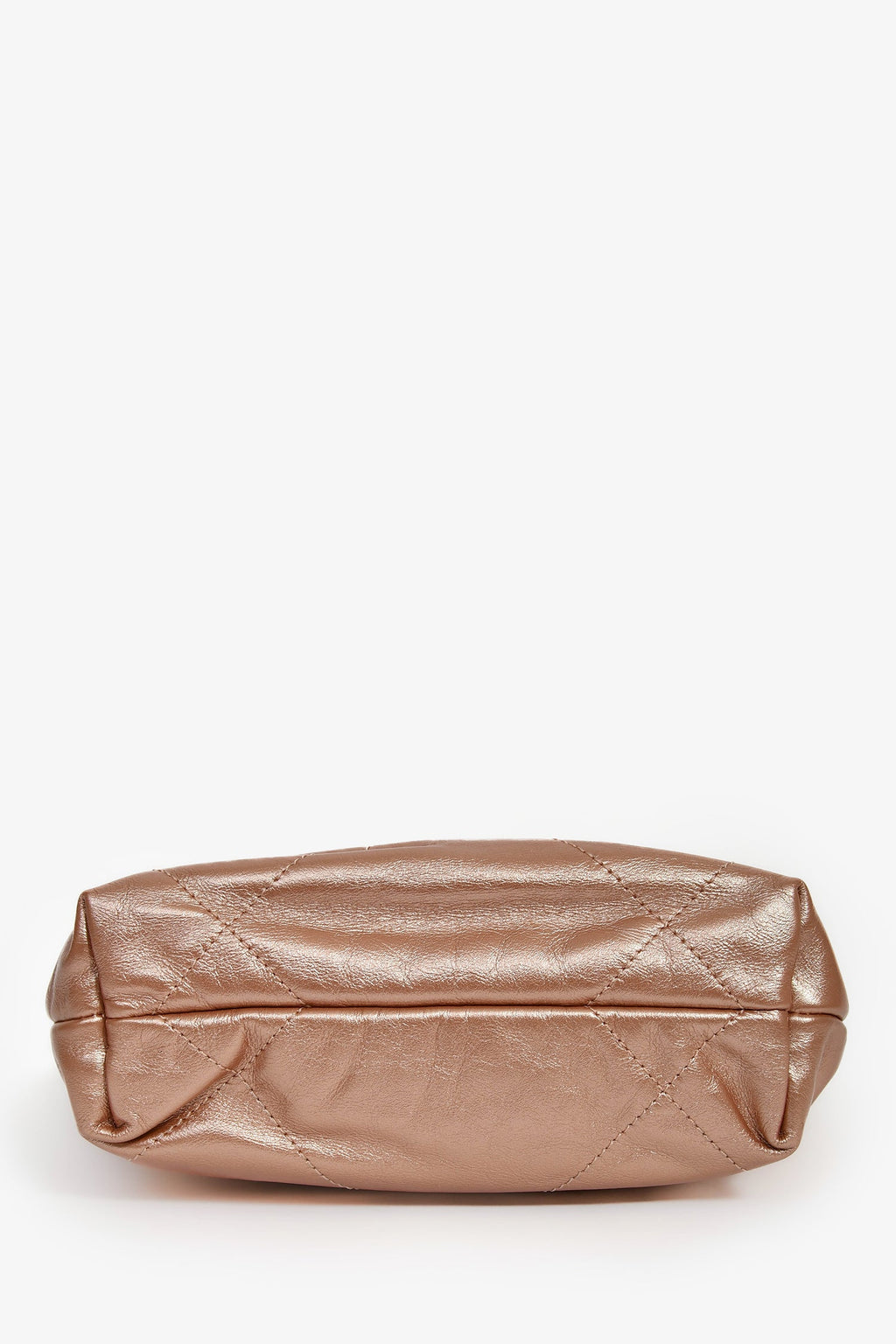 Pre-Loved Chanel™ 2021+ Rose Metallic Quilted Calfskin Mini Chanel 22 Hobo Bag