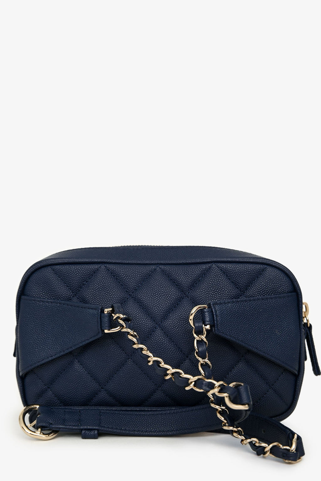 Pre-Loved Chanel™ 2019-20 Navy Caviar Leather Casual Trip Belt Bag With Insert