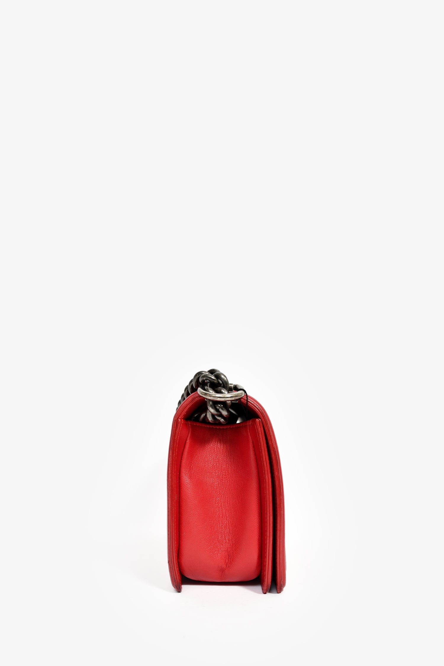 Pre-Chanel™ 2015-16 Red Leather/Tweed Medium Boy Bag