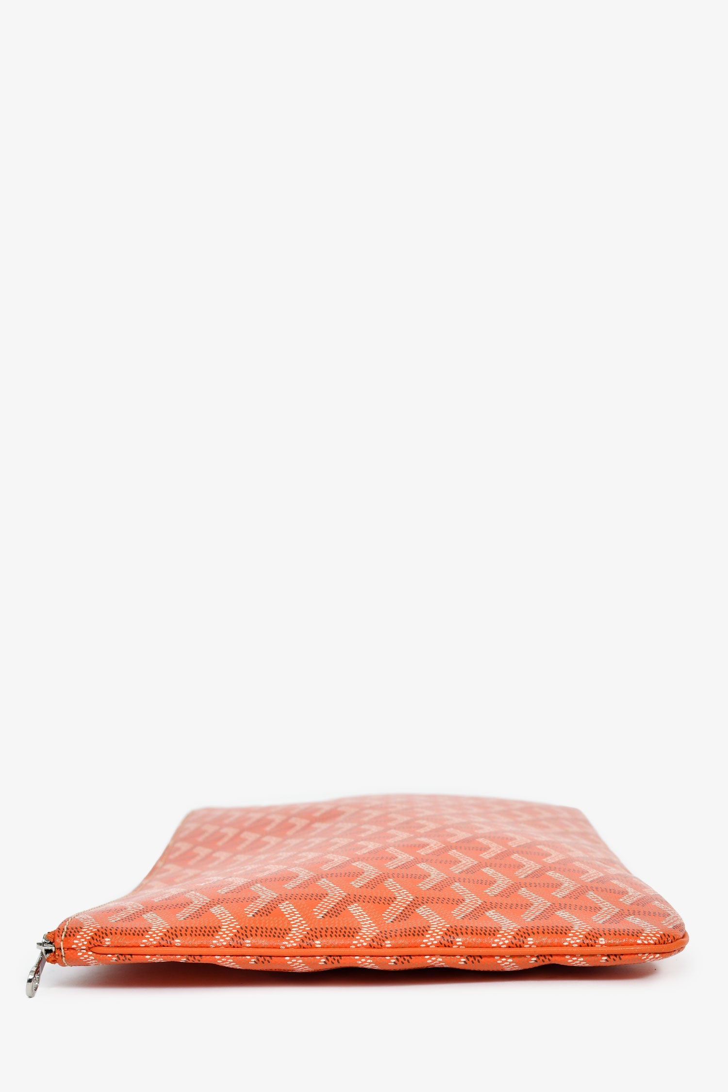 Goyard Orange Goyardine Zip Senat Pouch MM