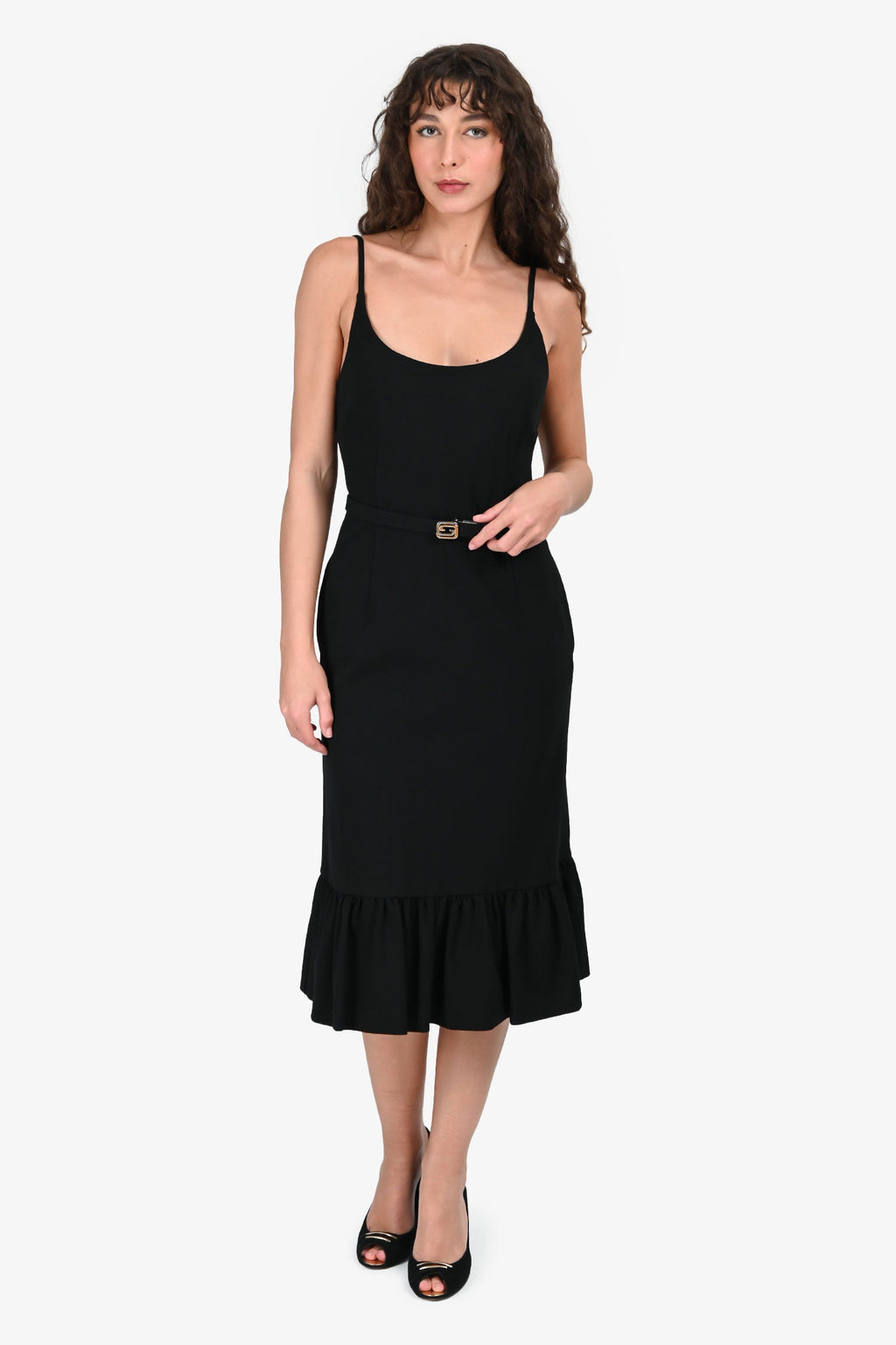 Gucci 2022 Black Sable Sleeveless Midi Dress Size M