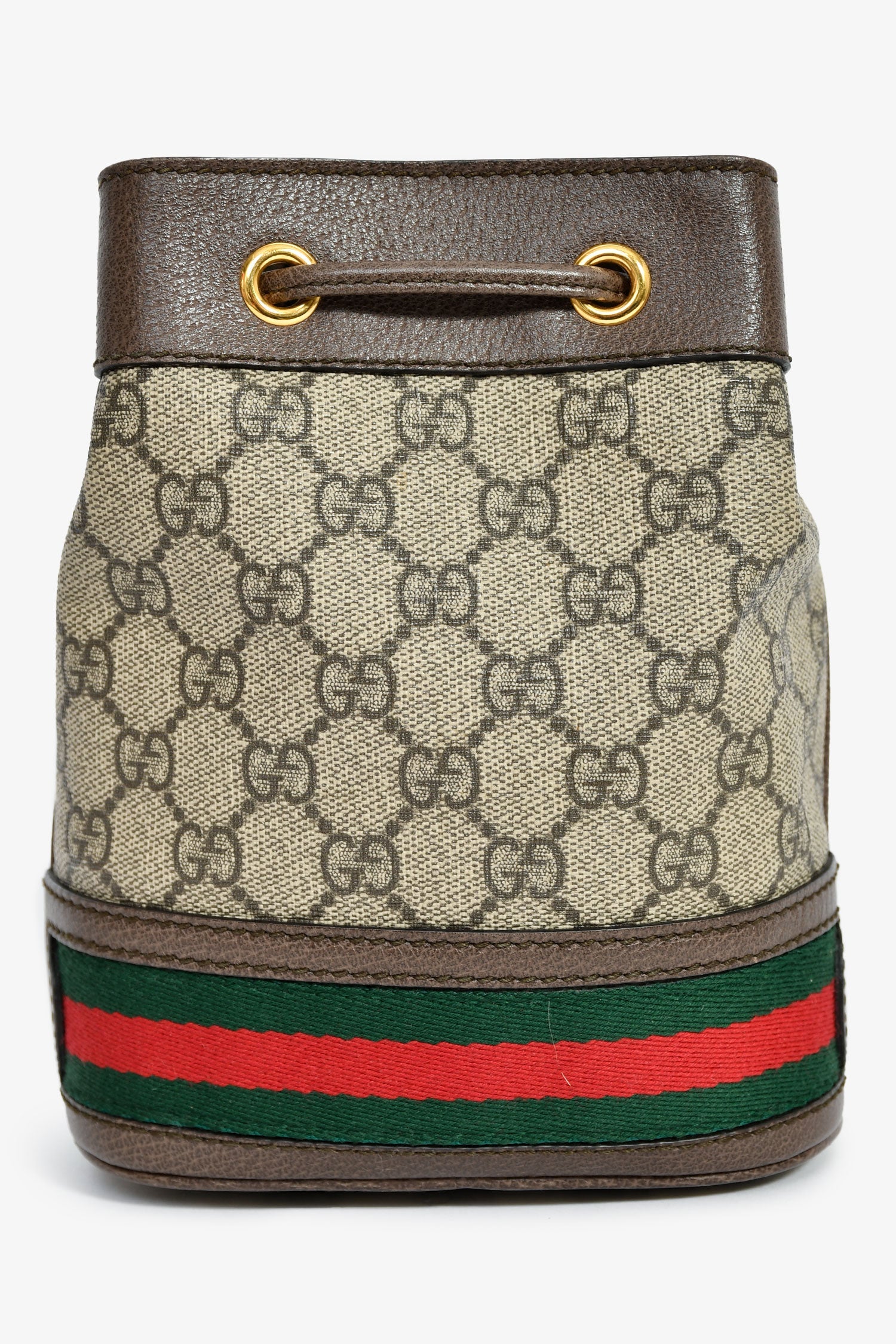 Gucci GG Supreme Web Leather Trim 'Ophidia' Bucket Bag