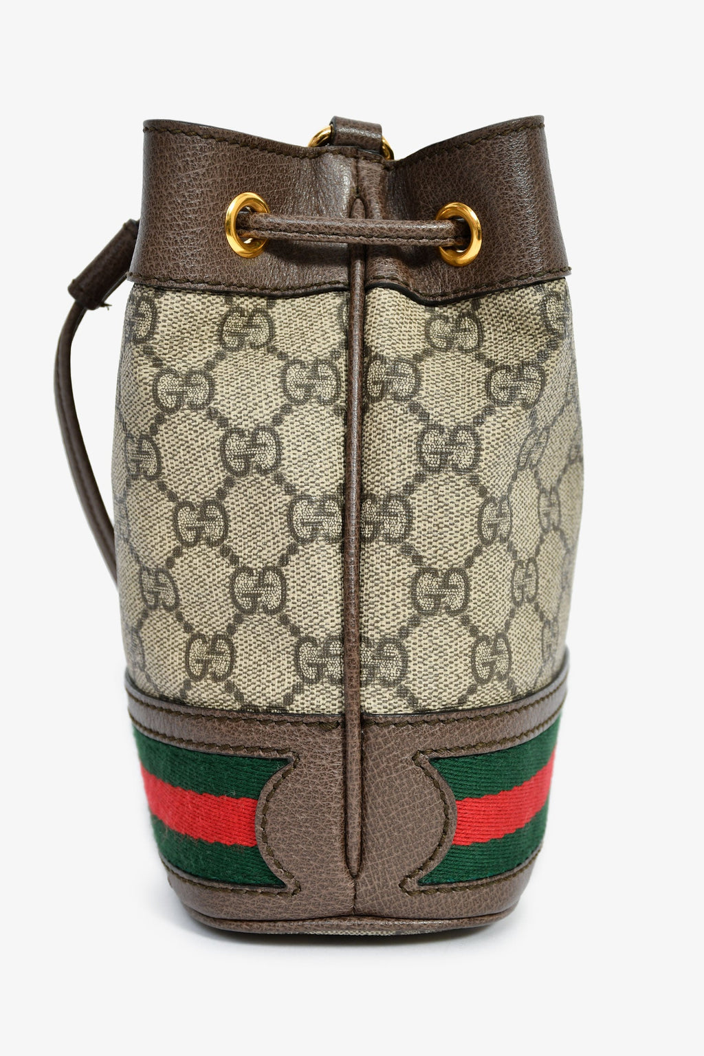 Gucci GG Supreme Web Leather Trim 'Ophidia' Bucket Bag
