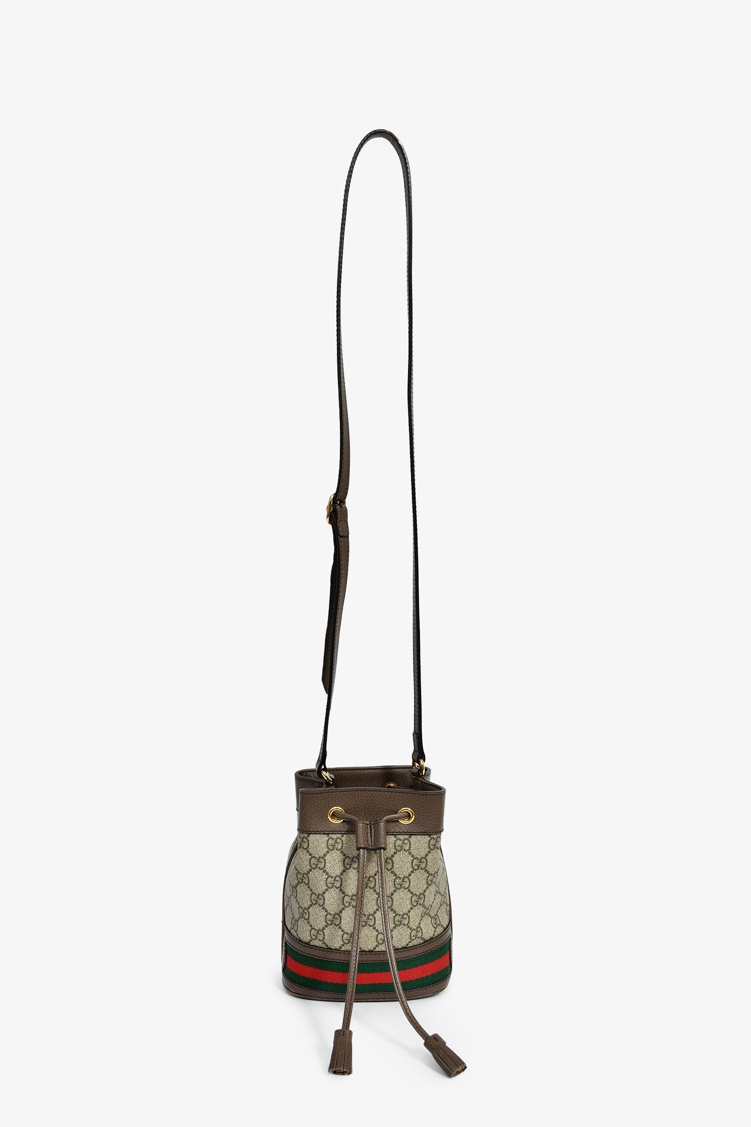 Gucci GG Supreme Web Leather Trim 'Ophidia' Bucket Bag