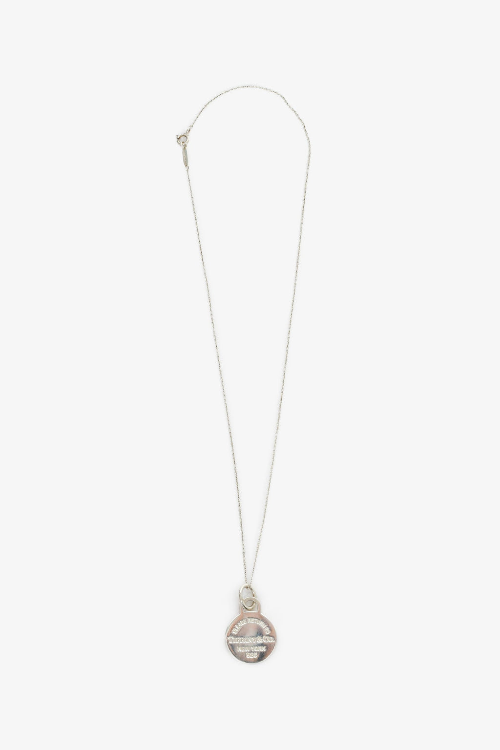 Tiffany & Co. Sterling Silver Round Tag Pendant Necklace
