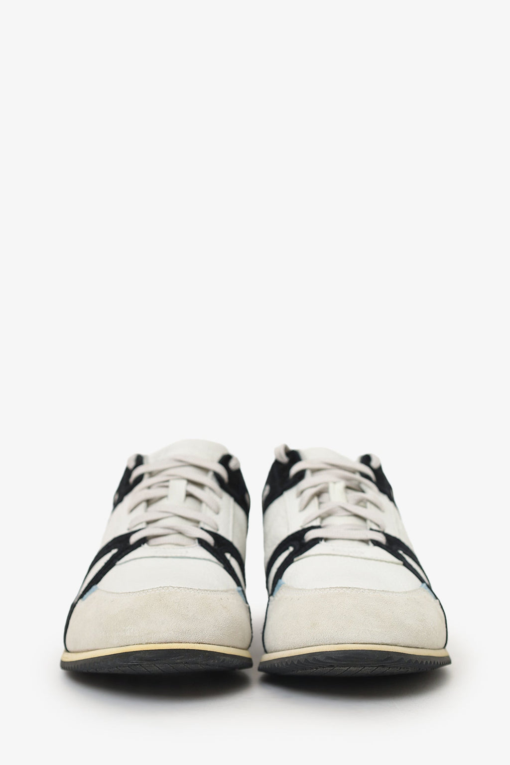 Pre-Loved Chanel™ White/Blue Leather Sneakers Size 39