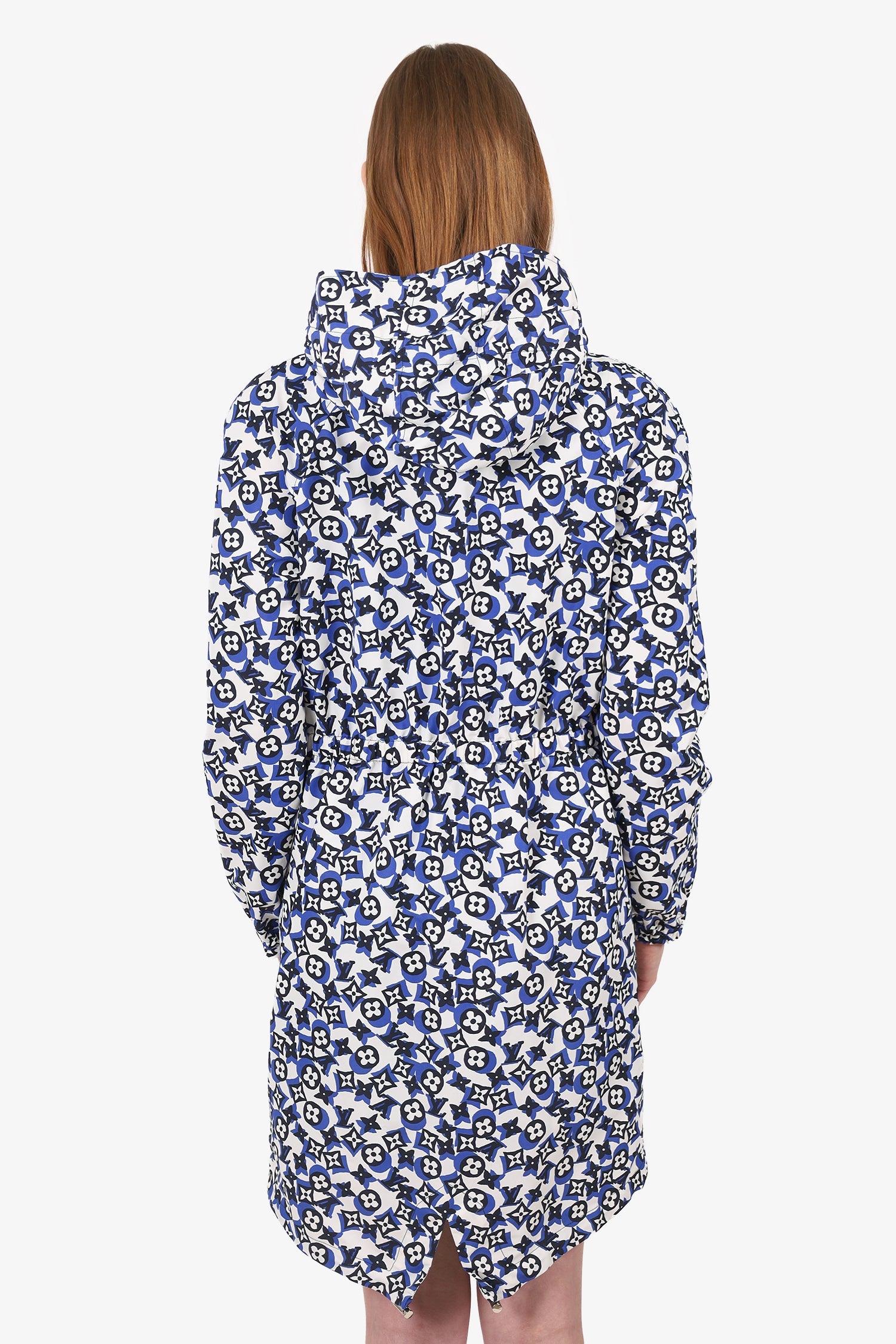 Louis Vuitton White/Blue Logo Rain Jacket Size 36