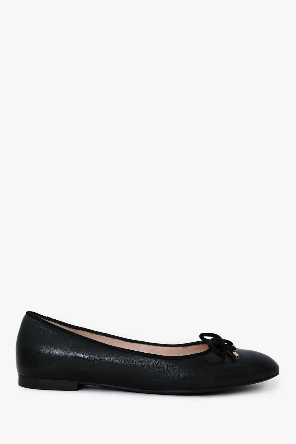 Stuart Weitzman Black Leather Bow Ballet Flats Size 6