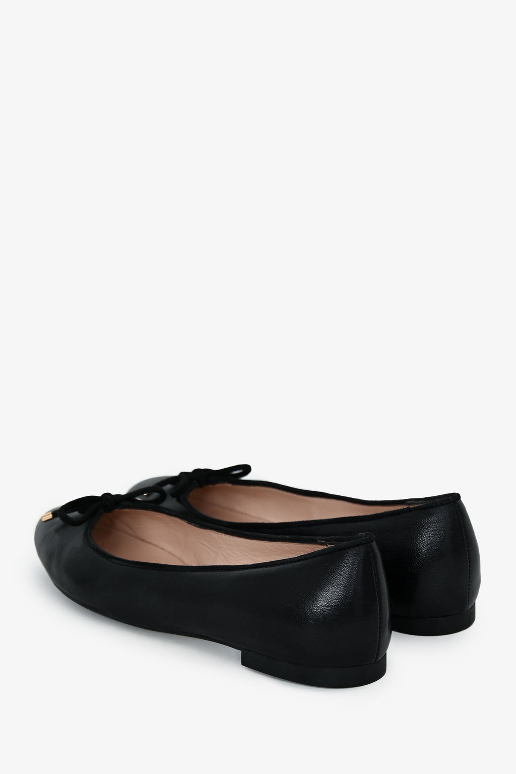 Stuart Weitzman Black Leather Bow Ballet Flats Size 6