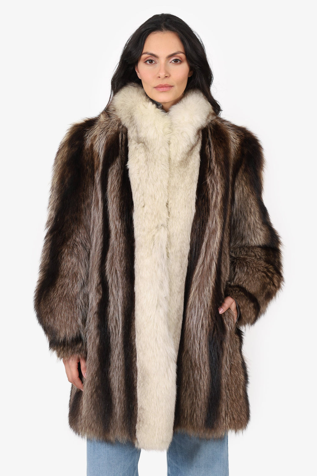 Vintage Tanuki/Fox Fur Coat Estimated Size S