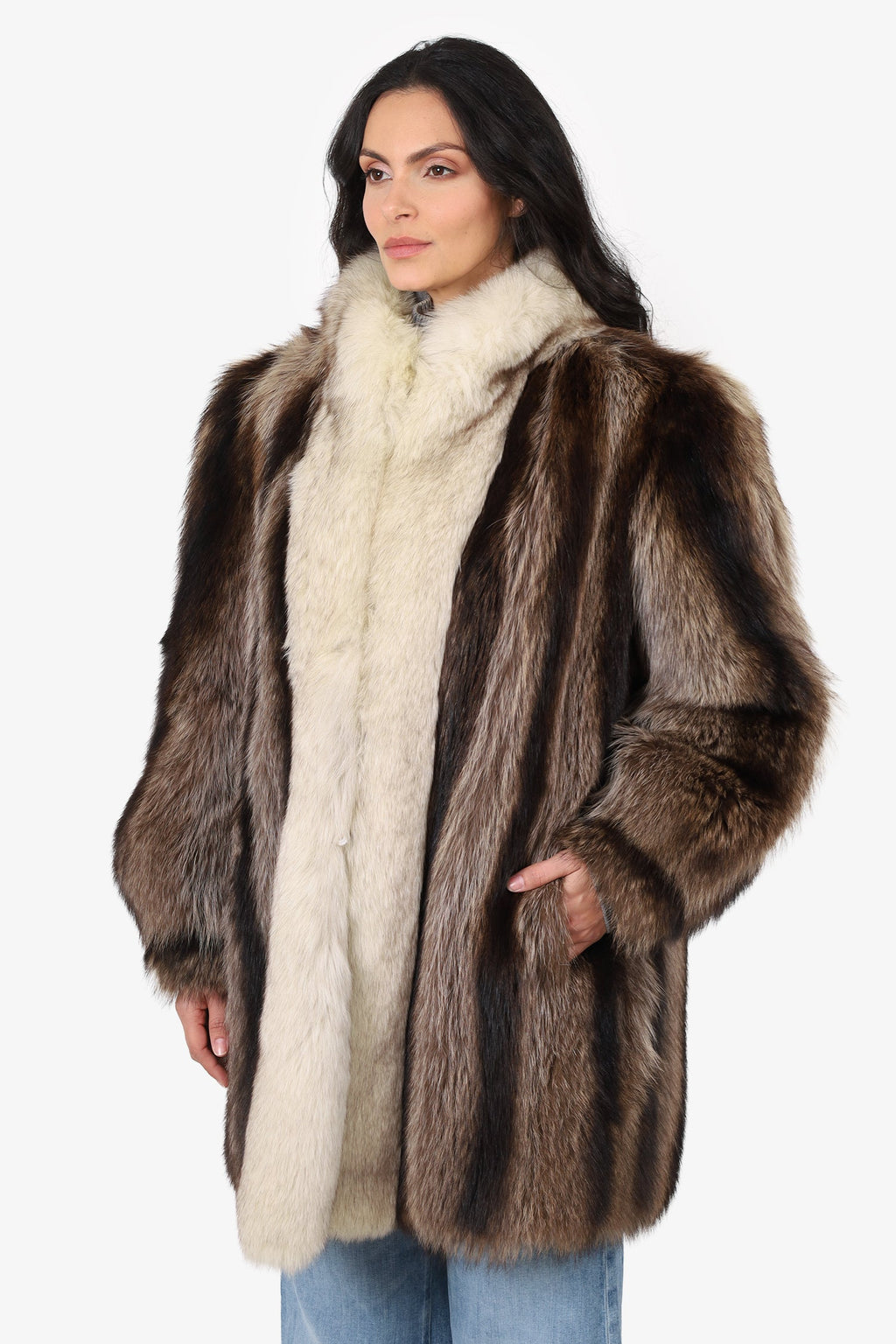 Vintage Tanuki/Fox Fur Coat Estimated Size S
