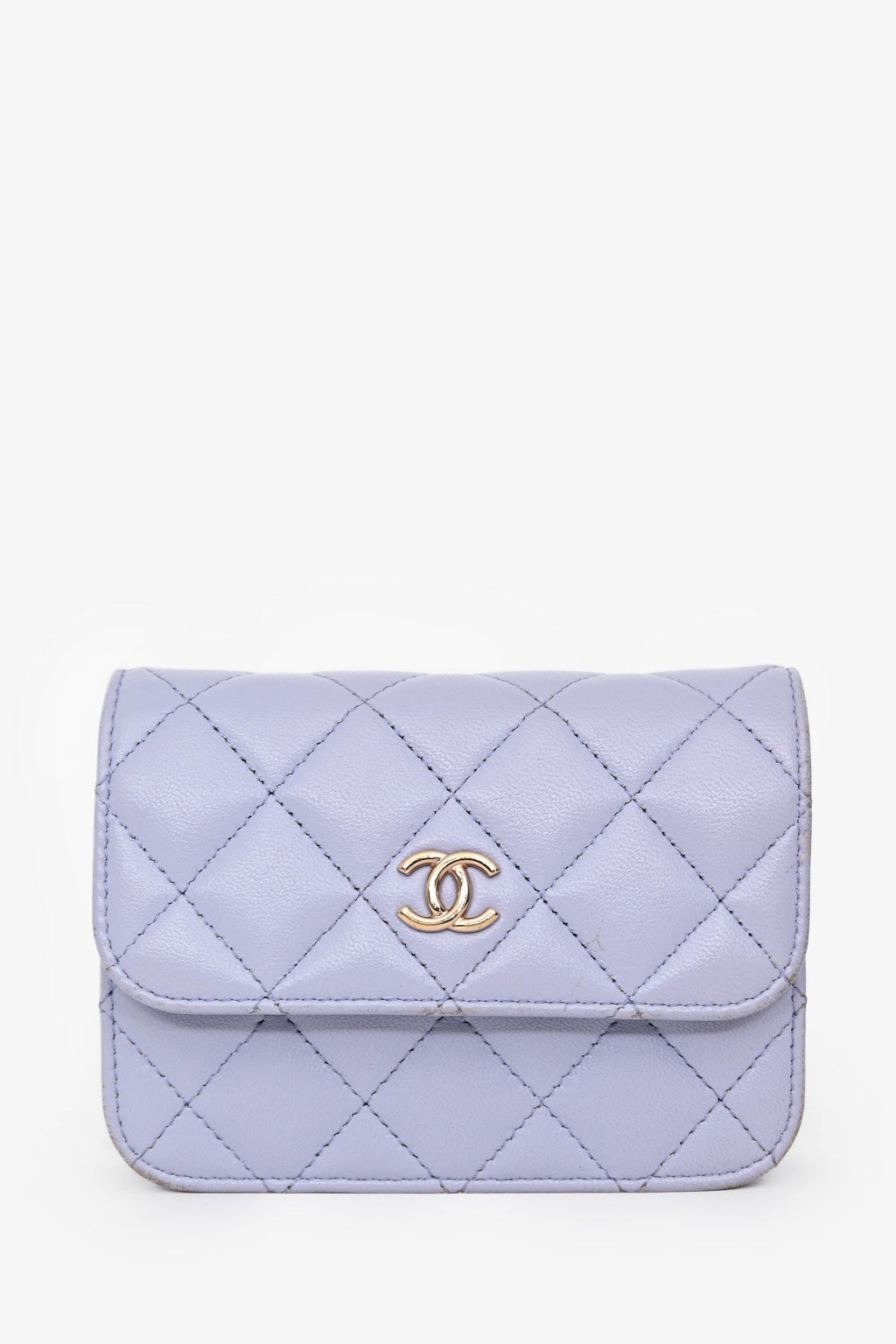 Pre-Loved Chanel™ 2021 Purple Lambskin Leather Mini Flap Crossbody Bag