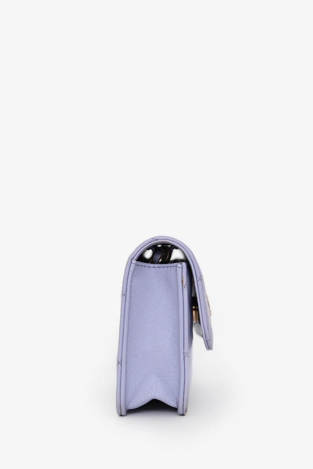 Pre-Loved Chanel™ 2021 Purple Lambskin Leather Mini Flap Crossbody Bag
