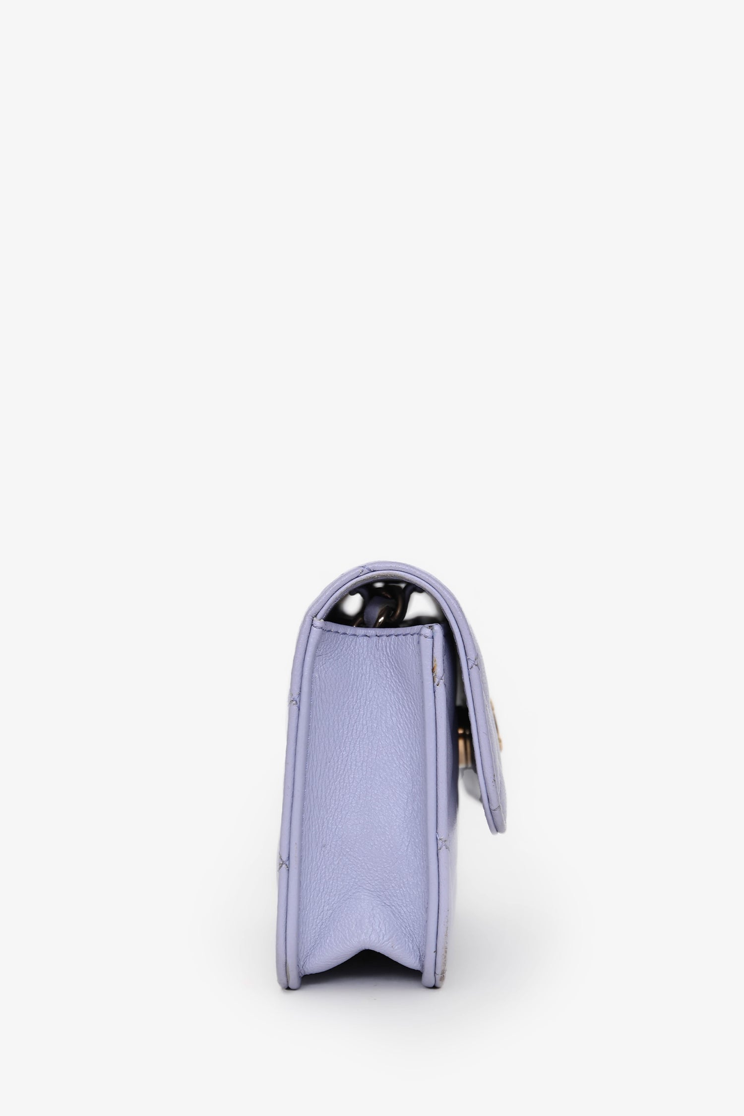 Pre-Loved Chanel™ 2021 Purple Lambskin Leather Mini Flap Crossbody Bag