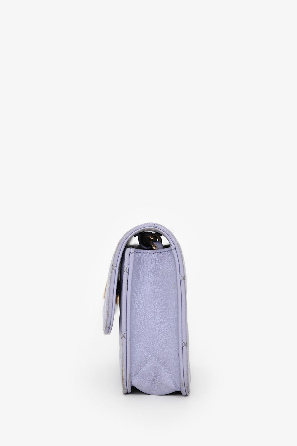 Pre-Loved Chanel™ 2021 Purple Lambskin Leather Mini Flap Crossbody Bag