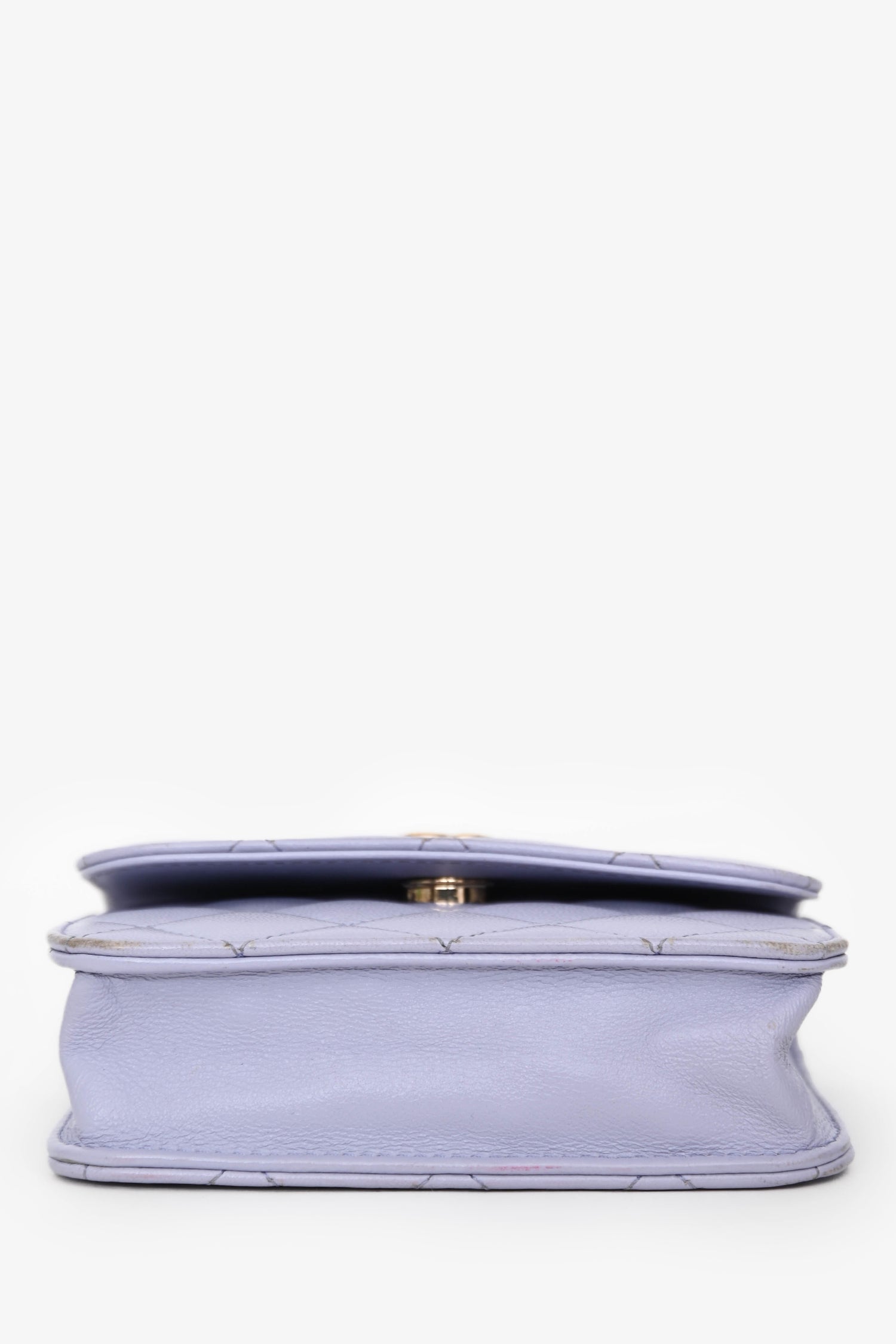 Pre-Loved Chanel™ 2021 Purple Lambskin Leather Mini Flap Crossbody Bag