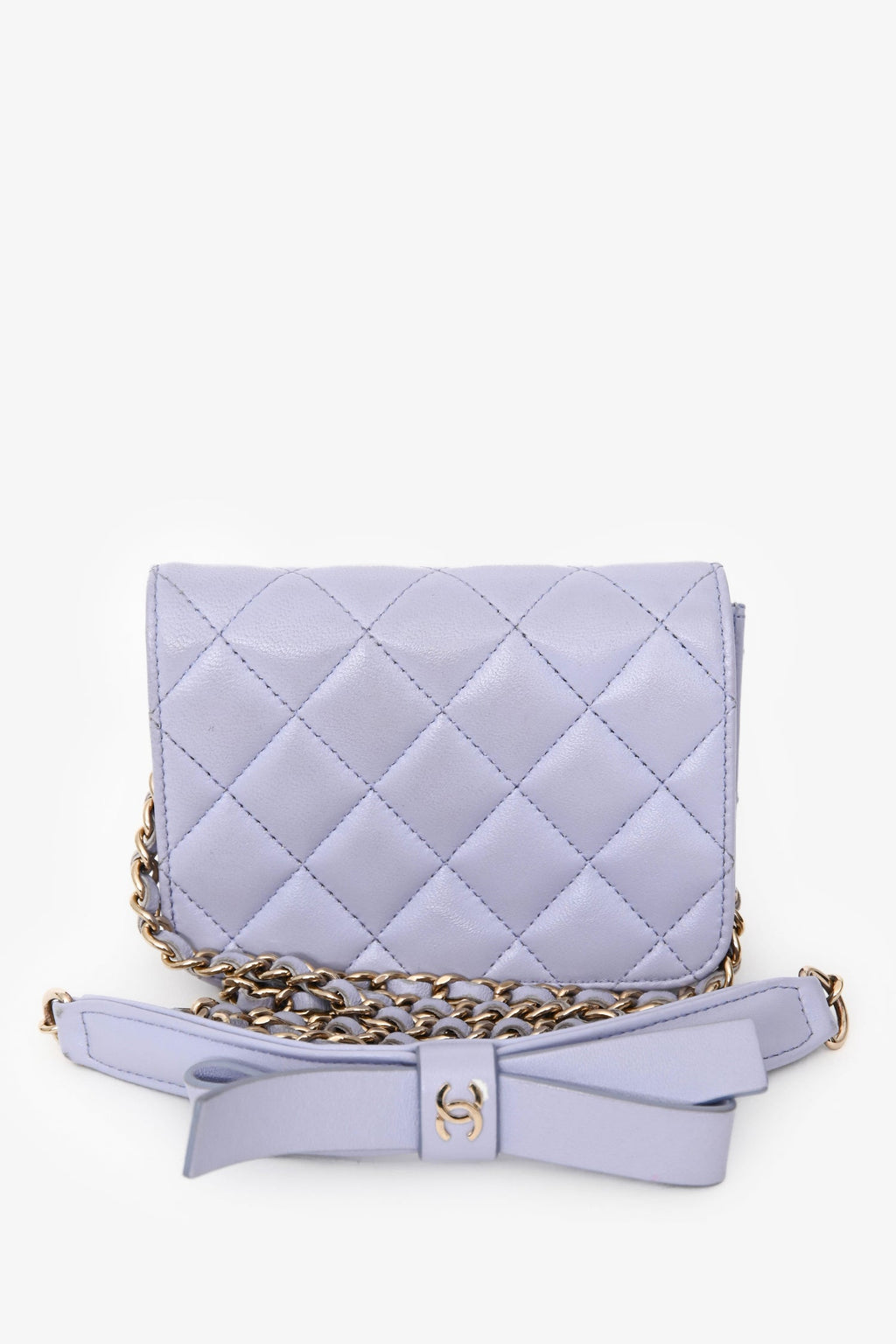 Pre-Loved Chanel™ 2021 Purple Lambskin Leather Mini Flap Crossbody Bag