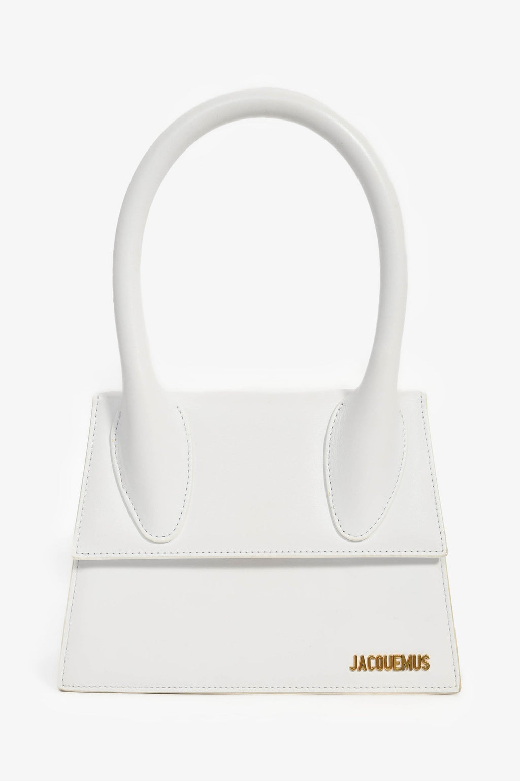 Jacquemus White Leather 'Le Grand Chiquito' Shoulder Bag with Strap