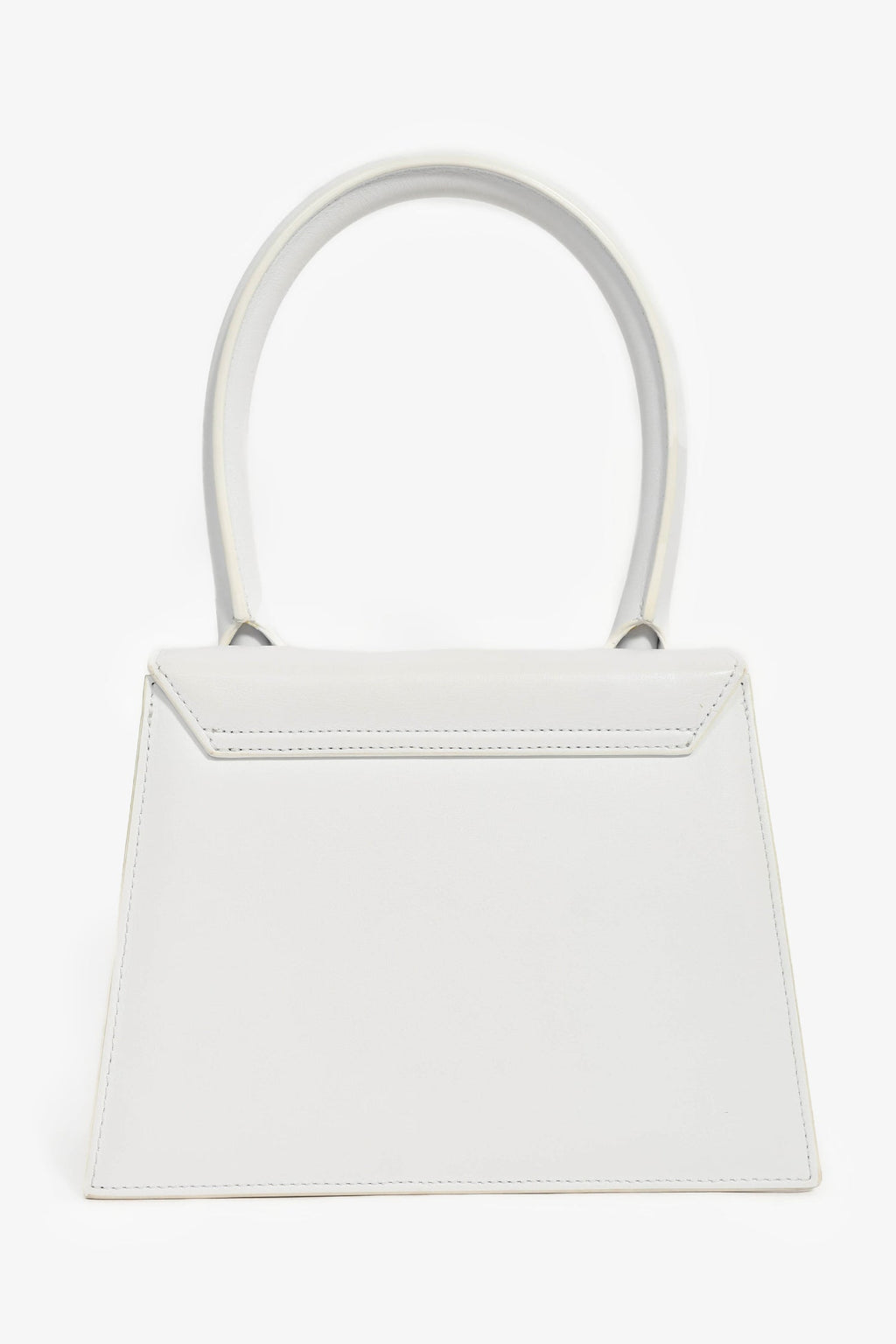 Jacquemus White Leather 'Le Grand Chiquito' Shoulder Bag with Strap
