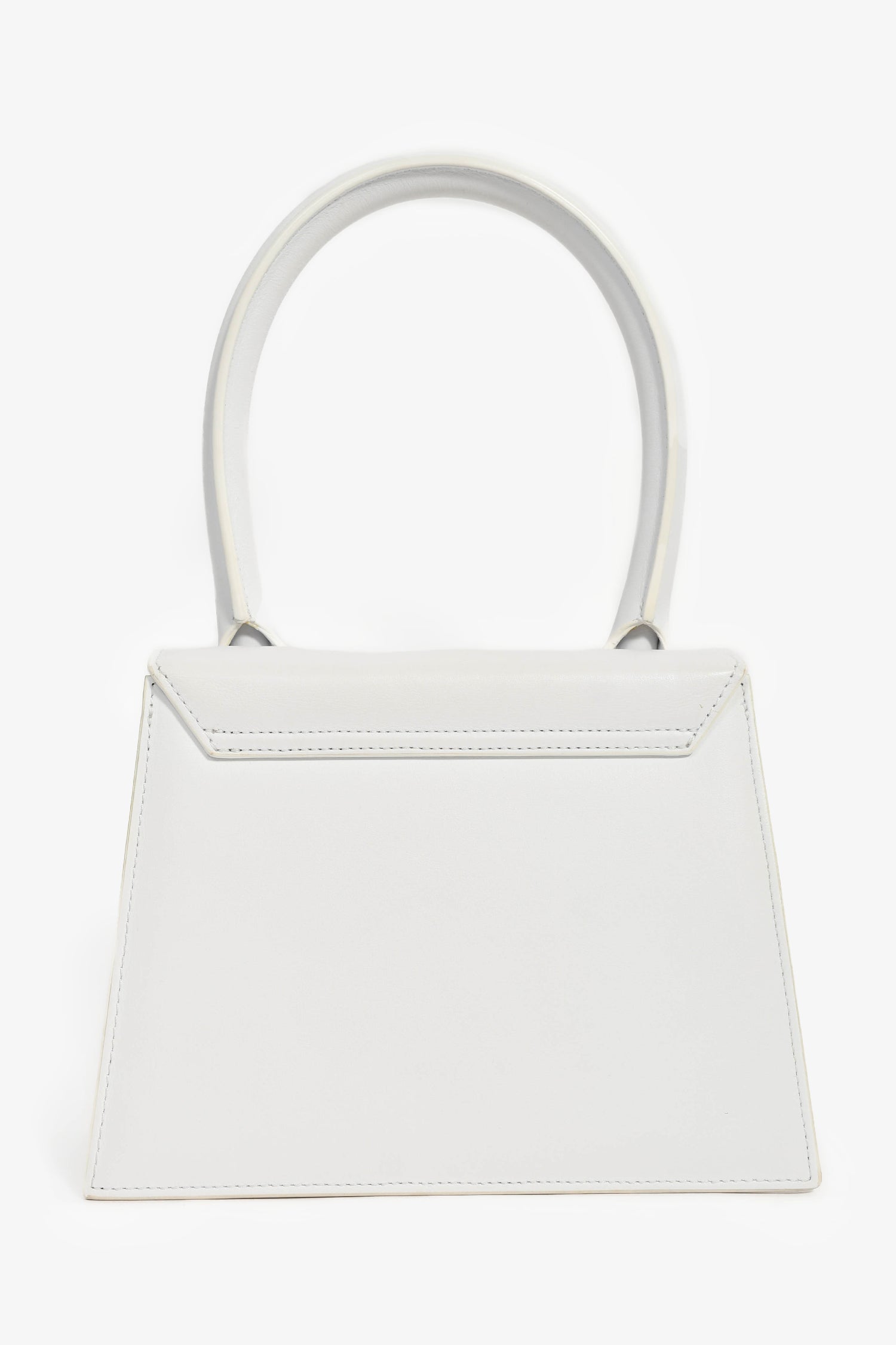 Jacquemus White Leather 'Le Grand Chiquito' Shoulder Bag with Strap