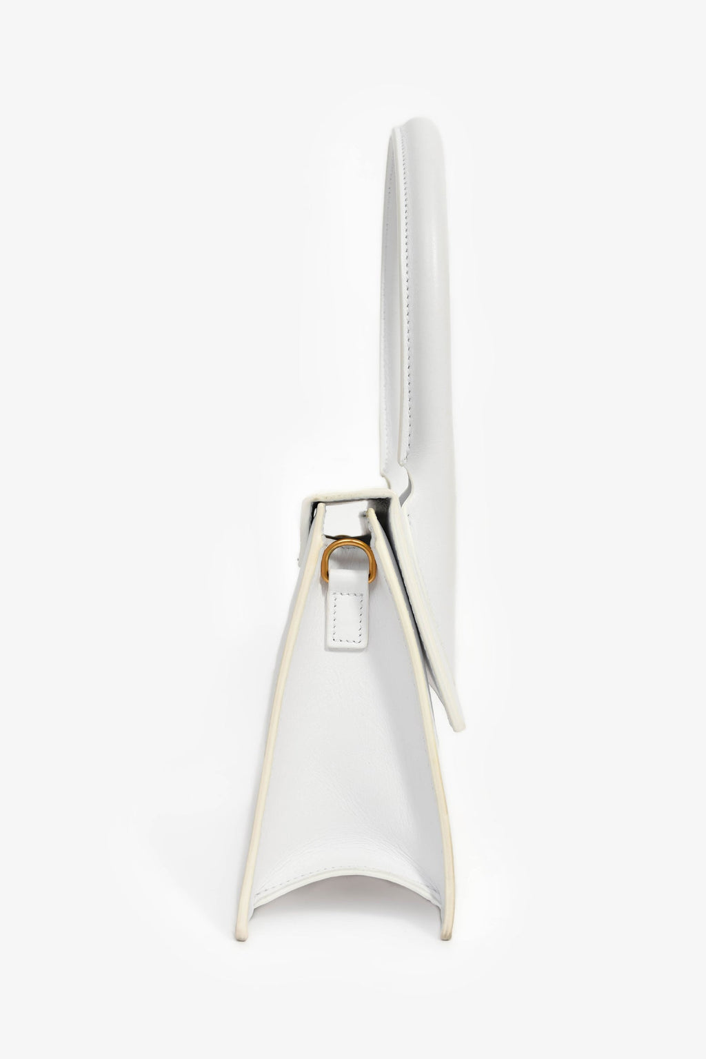Jacquemus White Leather 'Le Grand Chiquito' Shoulder Bag with Strap