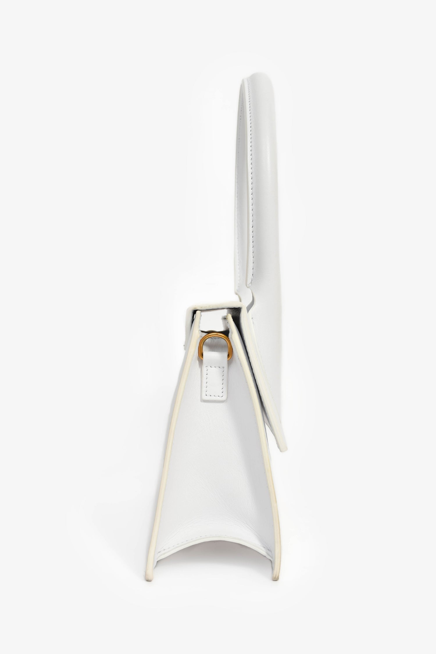 Jacquemus White Leather 'Le Grand Chiquito' Shoulder Bag with Strap