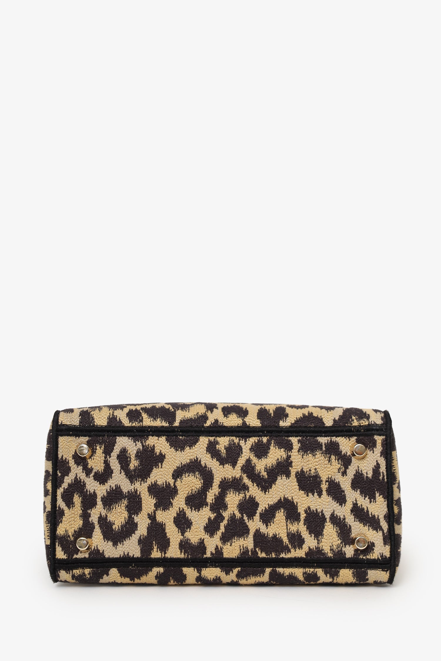 Christian Dior 2021 Leopard Print Canvas Medium Lady Dior Bag with Strap