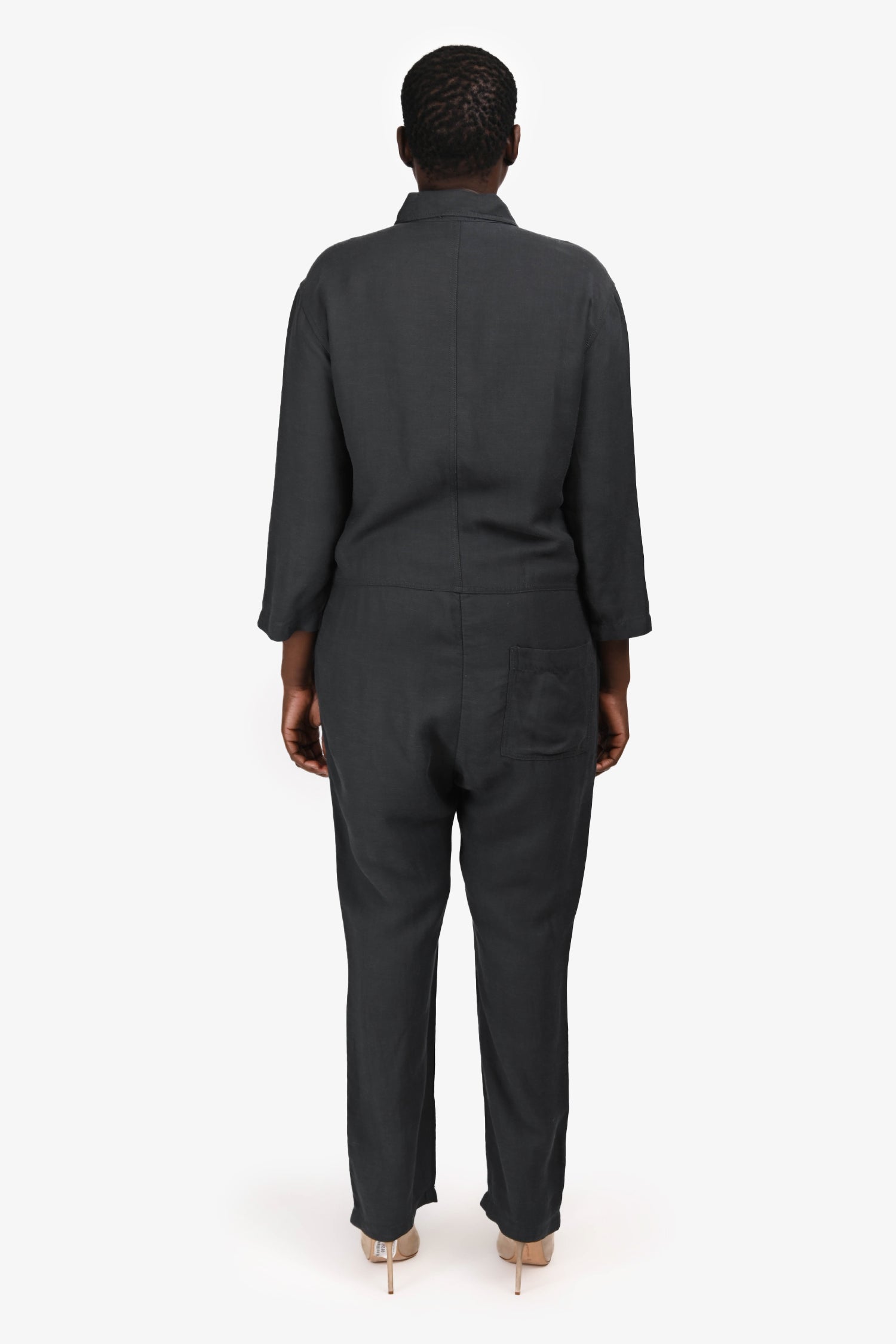 James Perse Grey Cotton Button Down Jumpsuit Size 3
