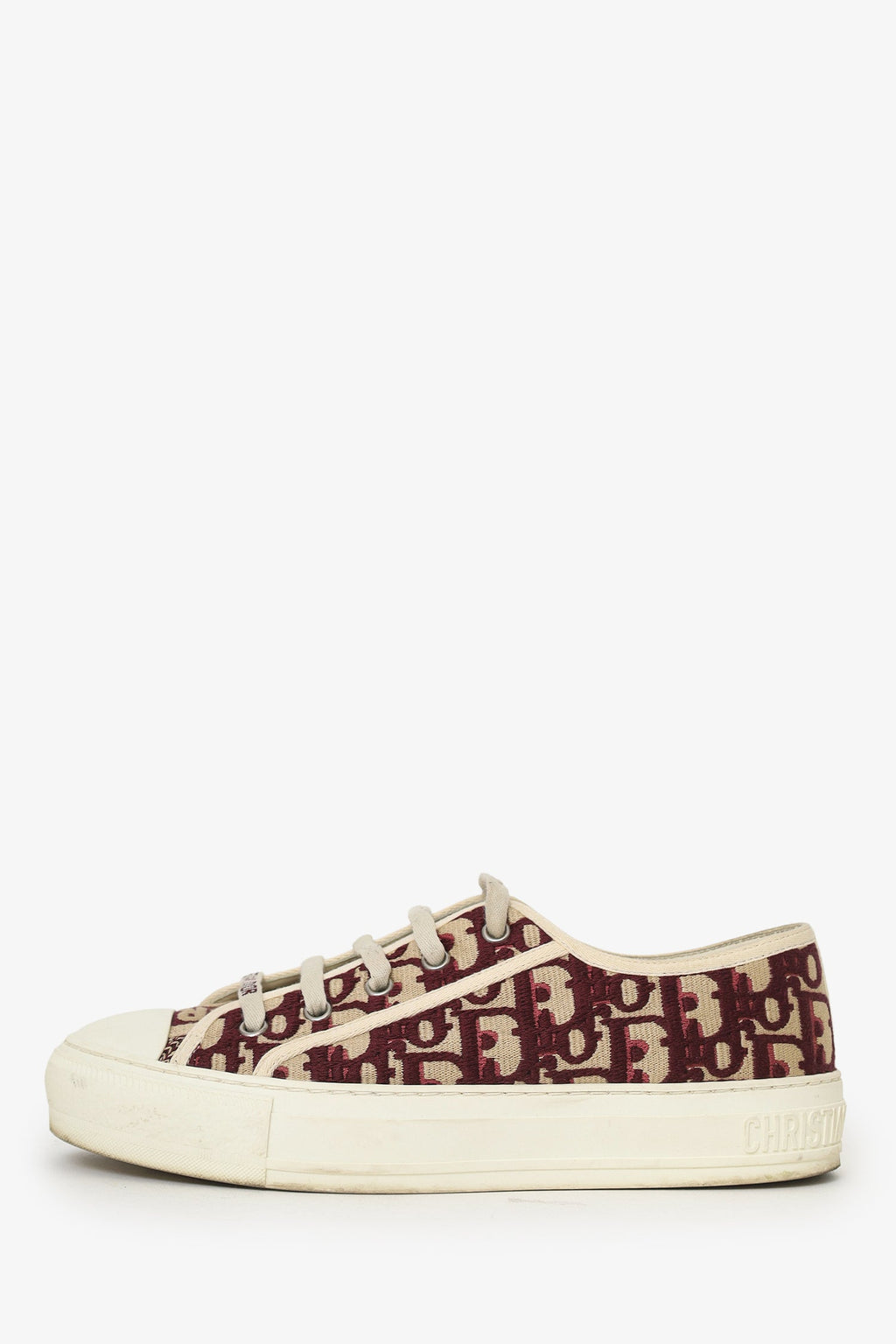 Christian Dior Burgundy Walk'n Dior Low-Top Sneaker Size 37