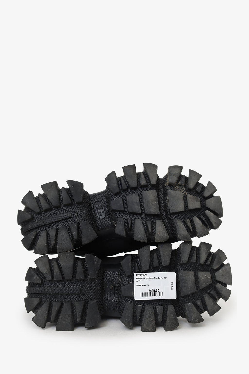 Prada Black Cloudburst Thunder Sneaker Size 37