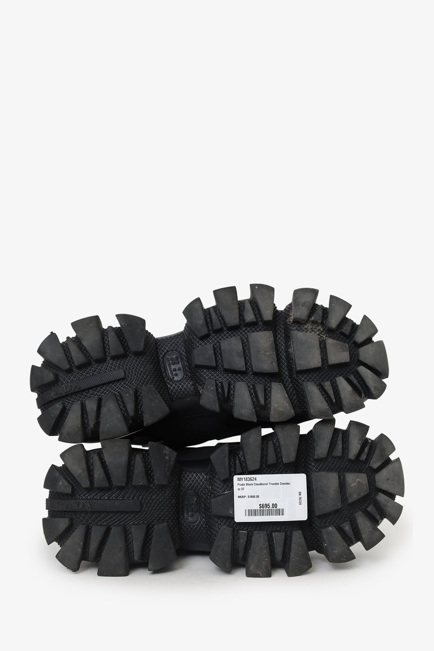 Prada Black Cloudburst Thunder Sneaker Size 37