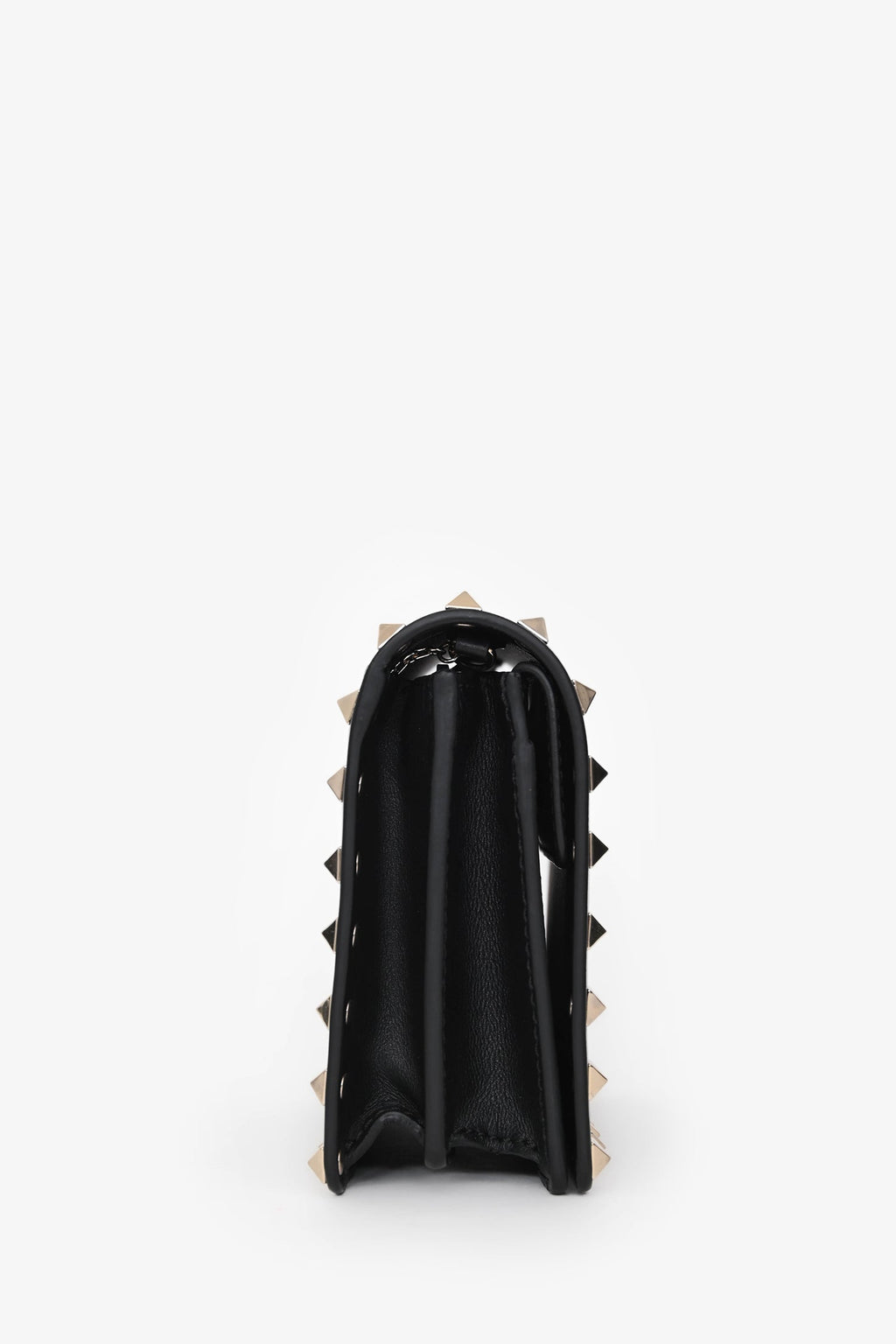 Valentino Black Leather Rockstud Mini Chain Pouch Bag