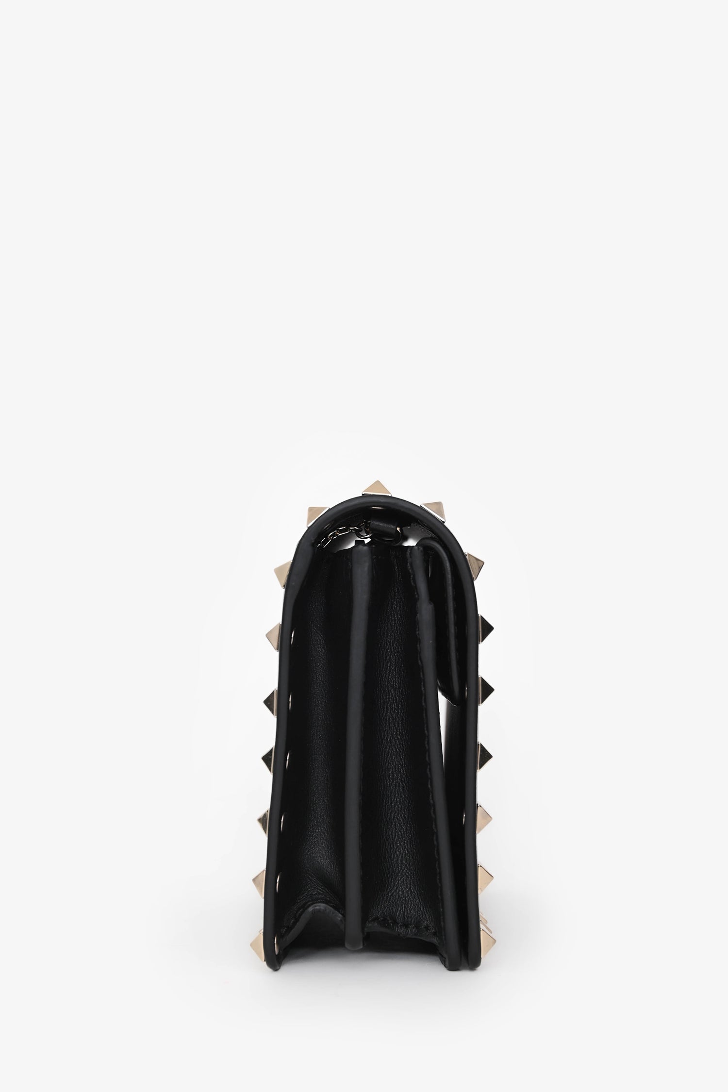 Valentino Black Leather Rockstud Mini Chain Pouch Bag