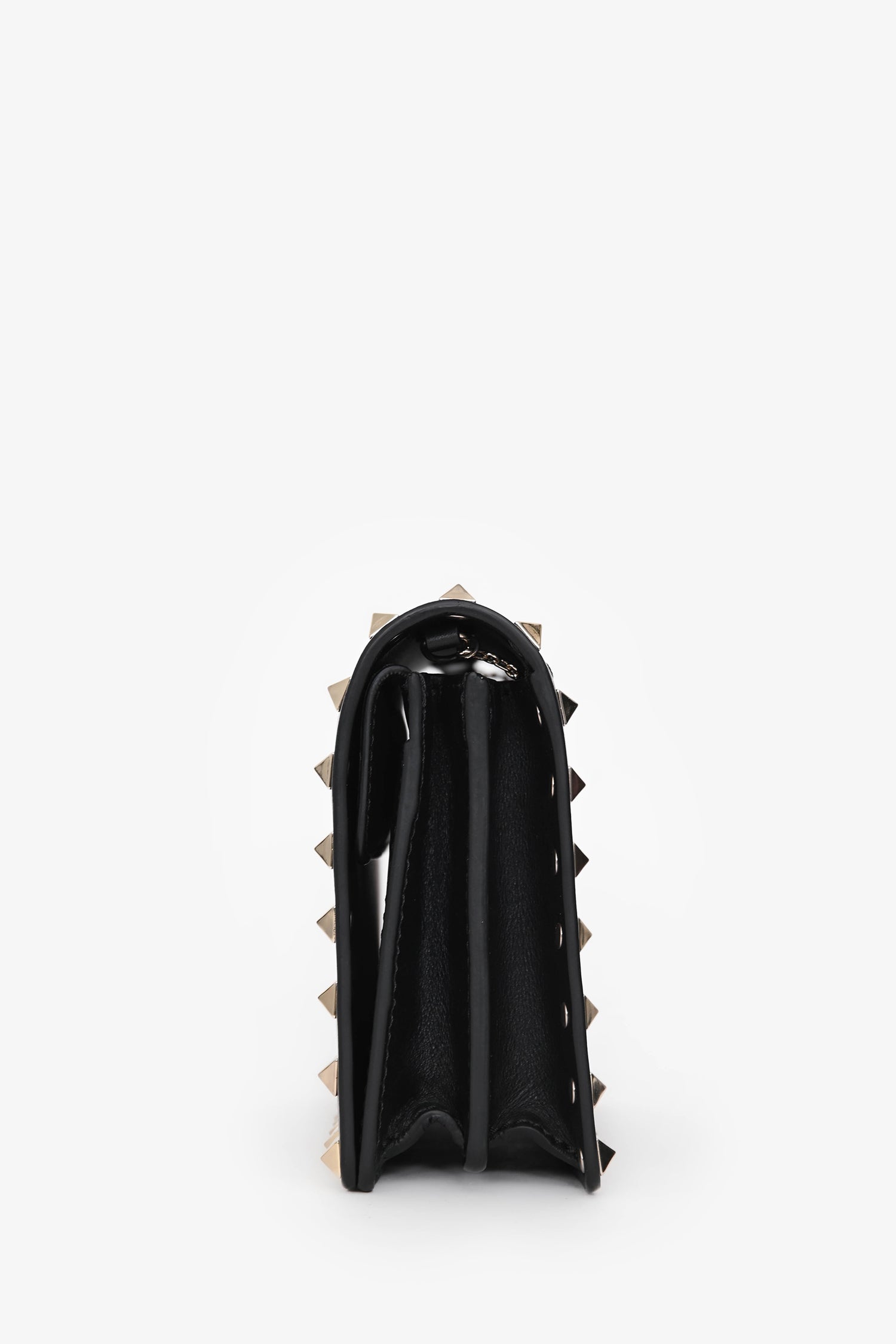 Valentino Black Leather Rockstud Mini Chain Pouch Bag