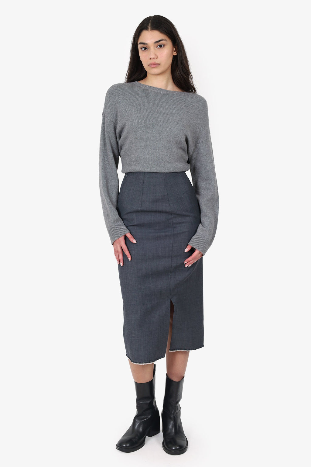 ShuShu Tong Grey Pencil Skirt Size 8