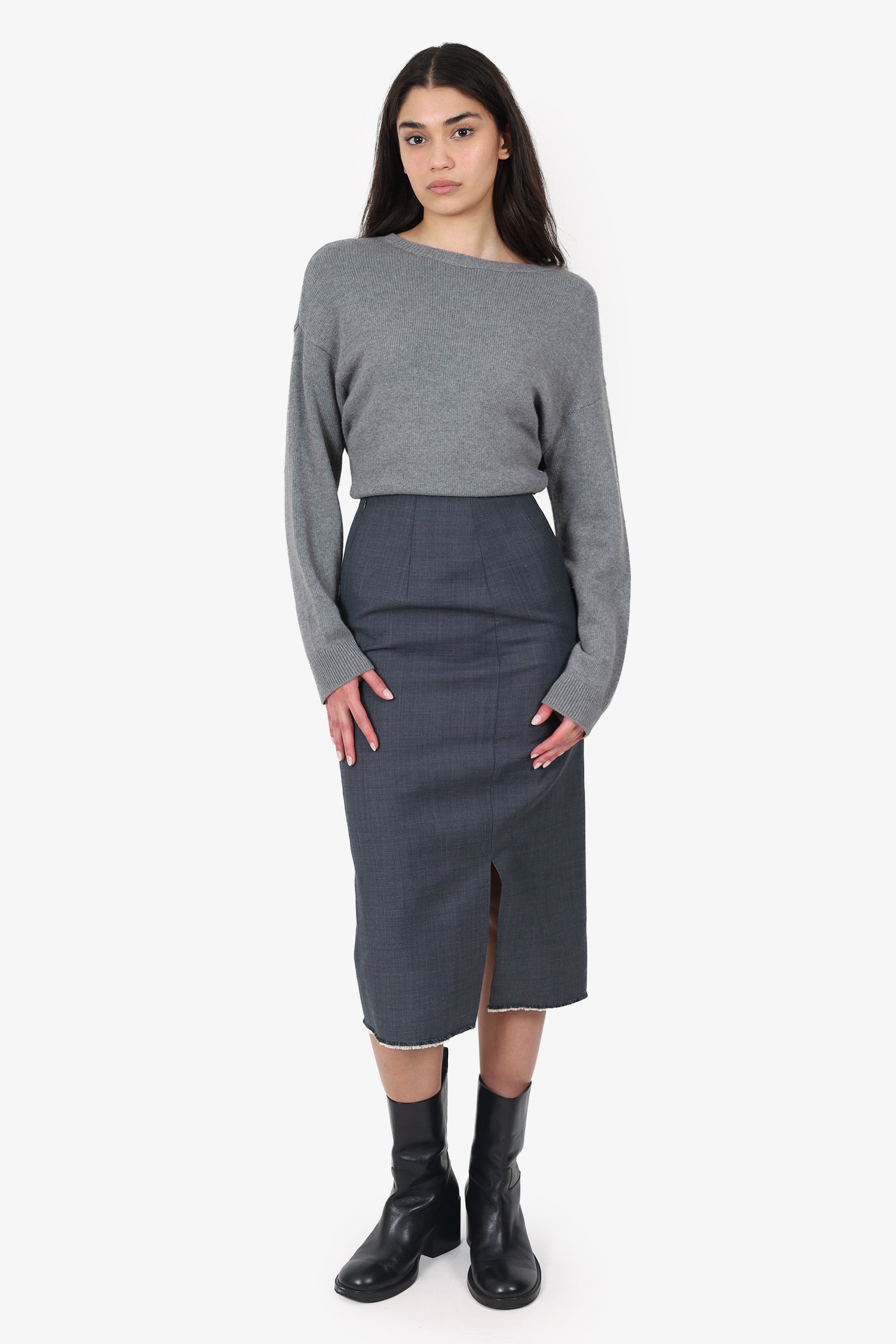 ShuShu Tong Grey Pencil Skirt Size 8