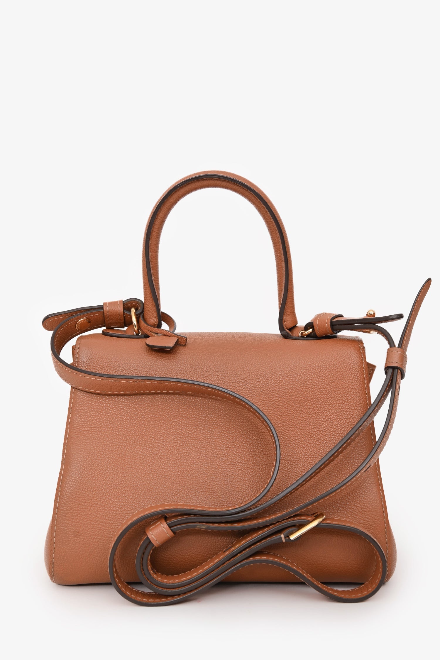 Delvaux Brown Calf Leather Brillant Mini Bag GHW With Strap