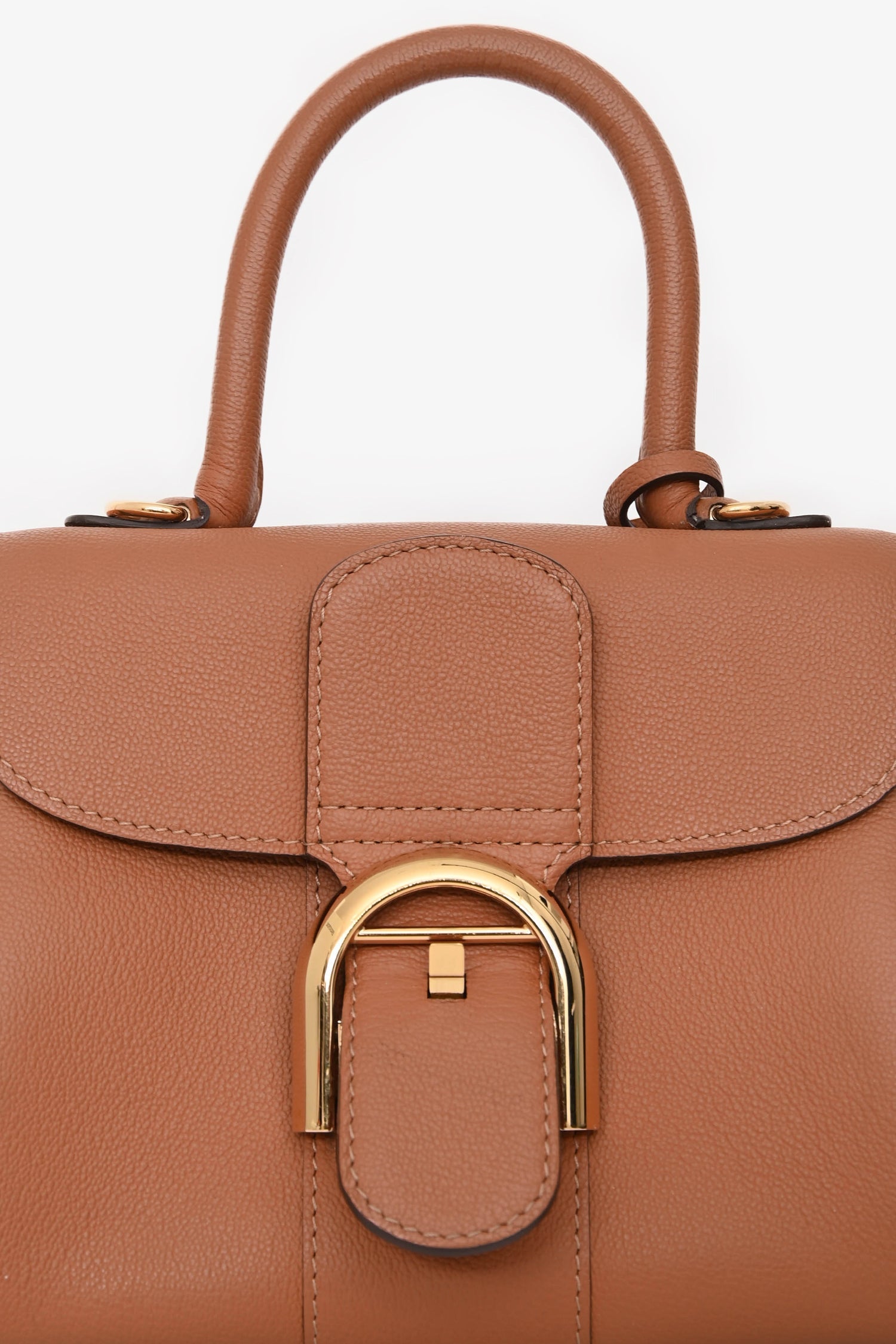Delvaux Brown Calf Leather Brillant Mini Bag GHW With Strap