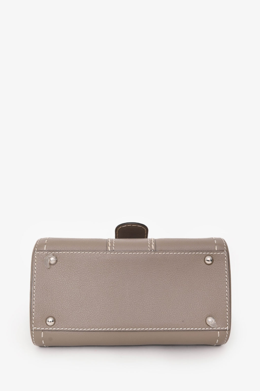 Delvaux Grey Calf Leather Surpique Brillant Mini Bag SHW with Strap