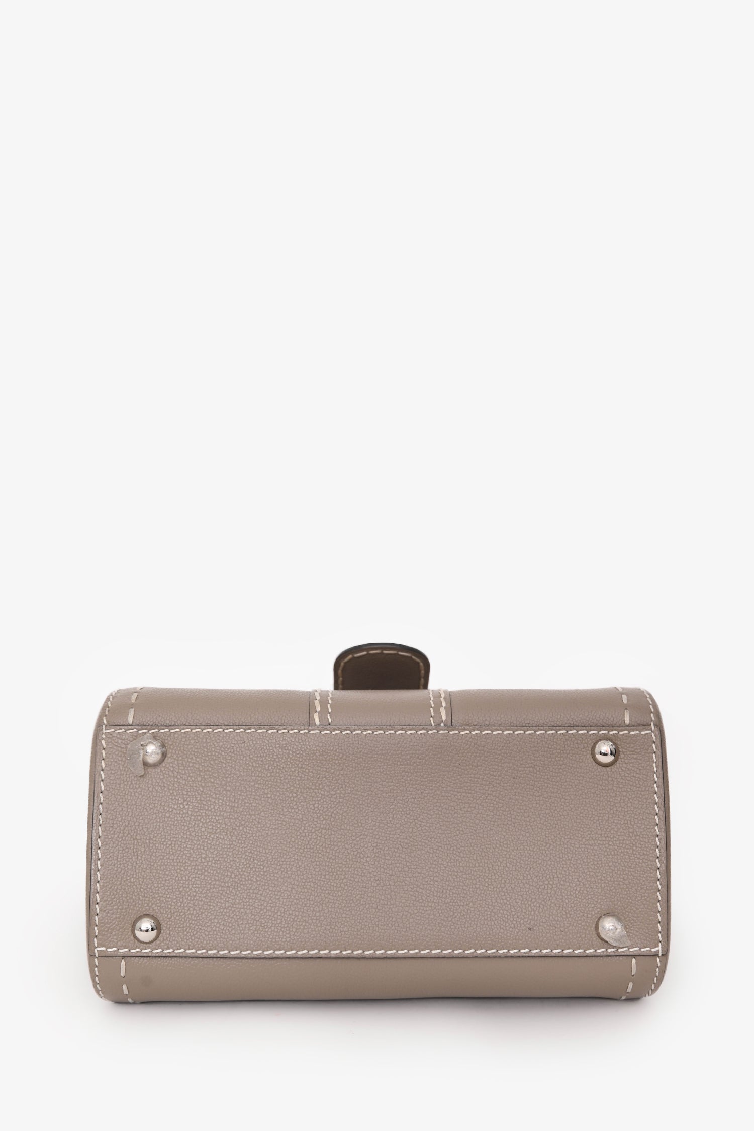 Delvaux Grey Calf Leather Surpique Brillant Mini Bag SHW with Strap