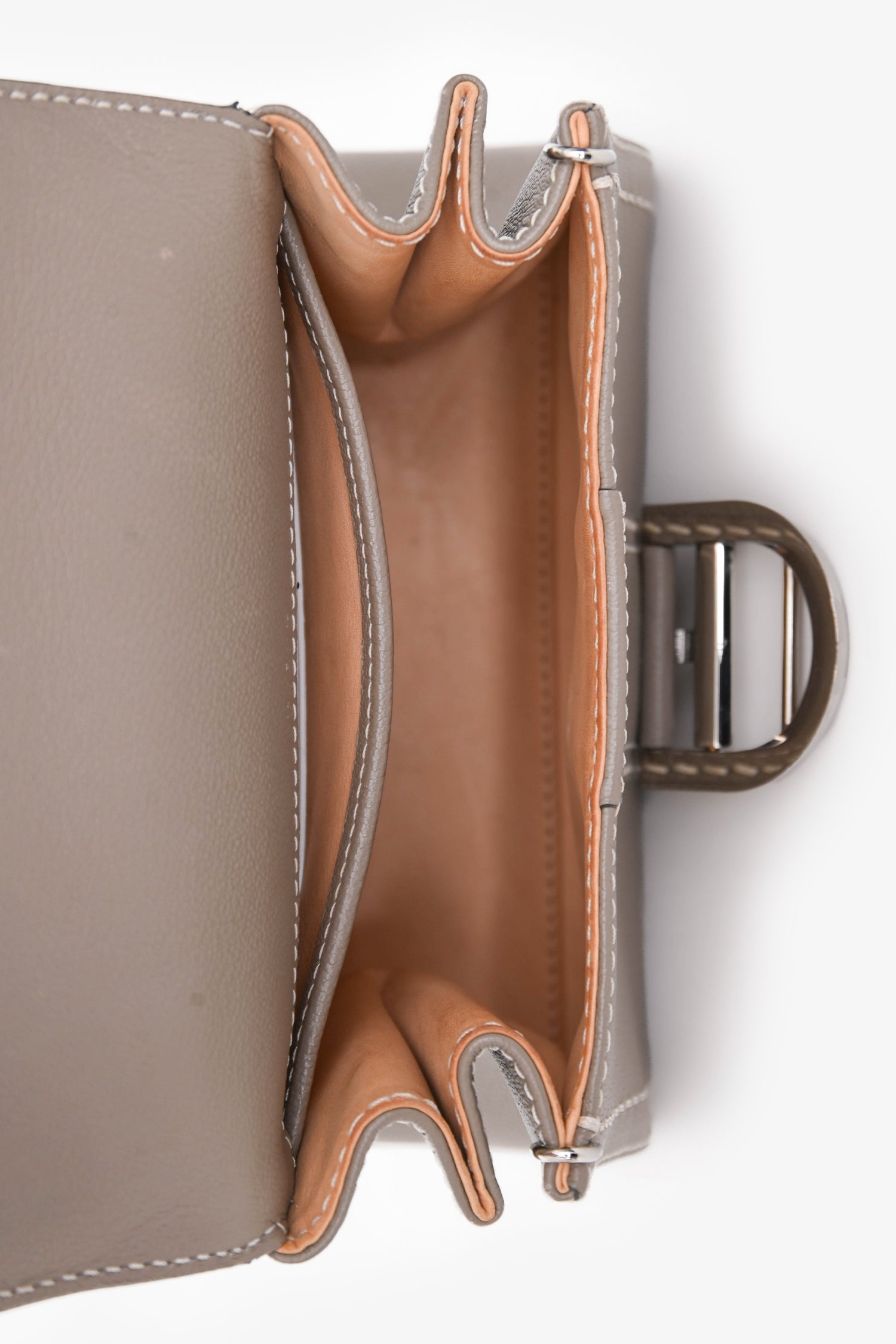 Delvaux Grey Calf Leather Surpique Brillant Mini Bag SHW with Strap