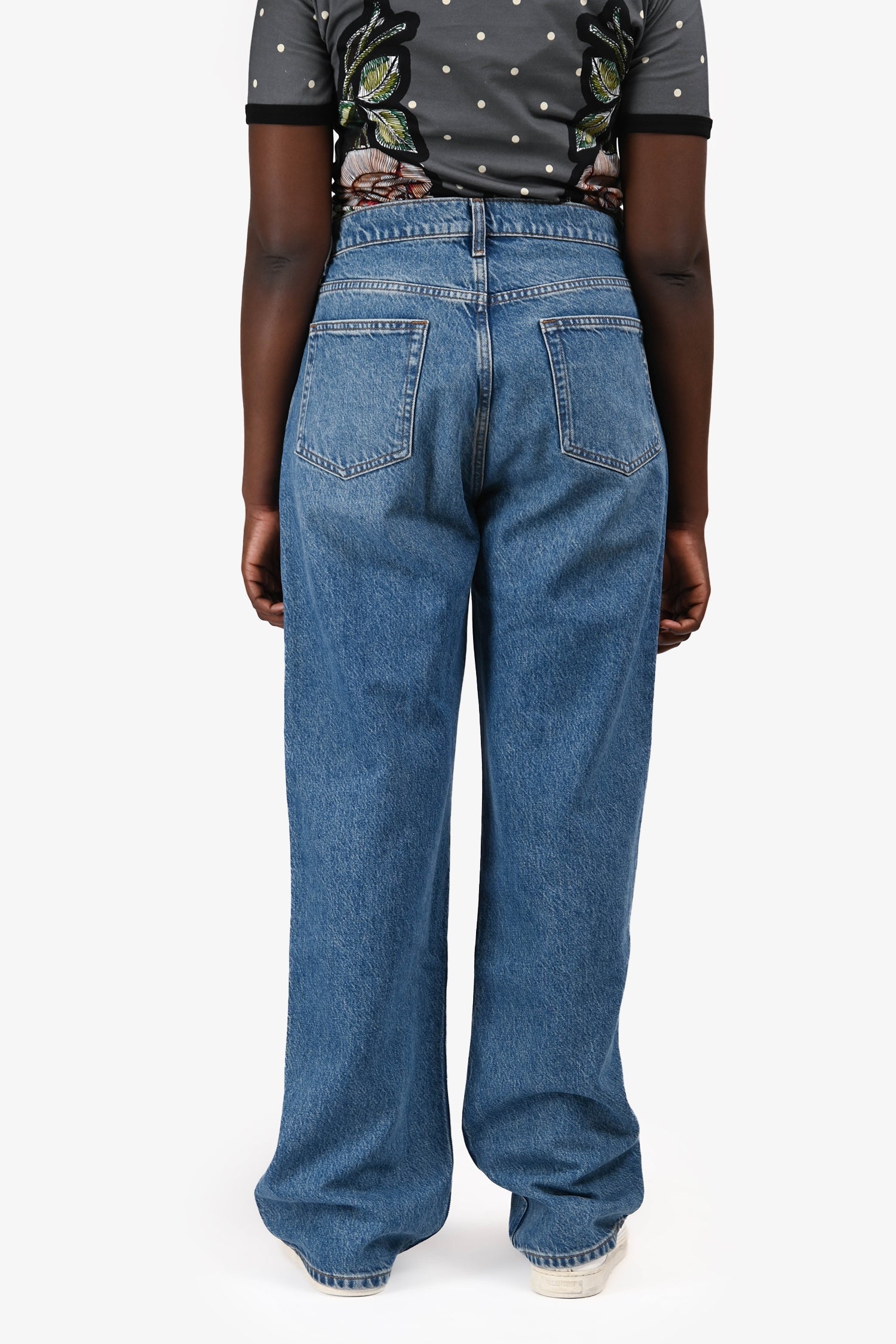 Reformation Blue Denim Mid Rise Straight 'Val 90s' Jeans Size 30L